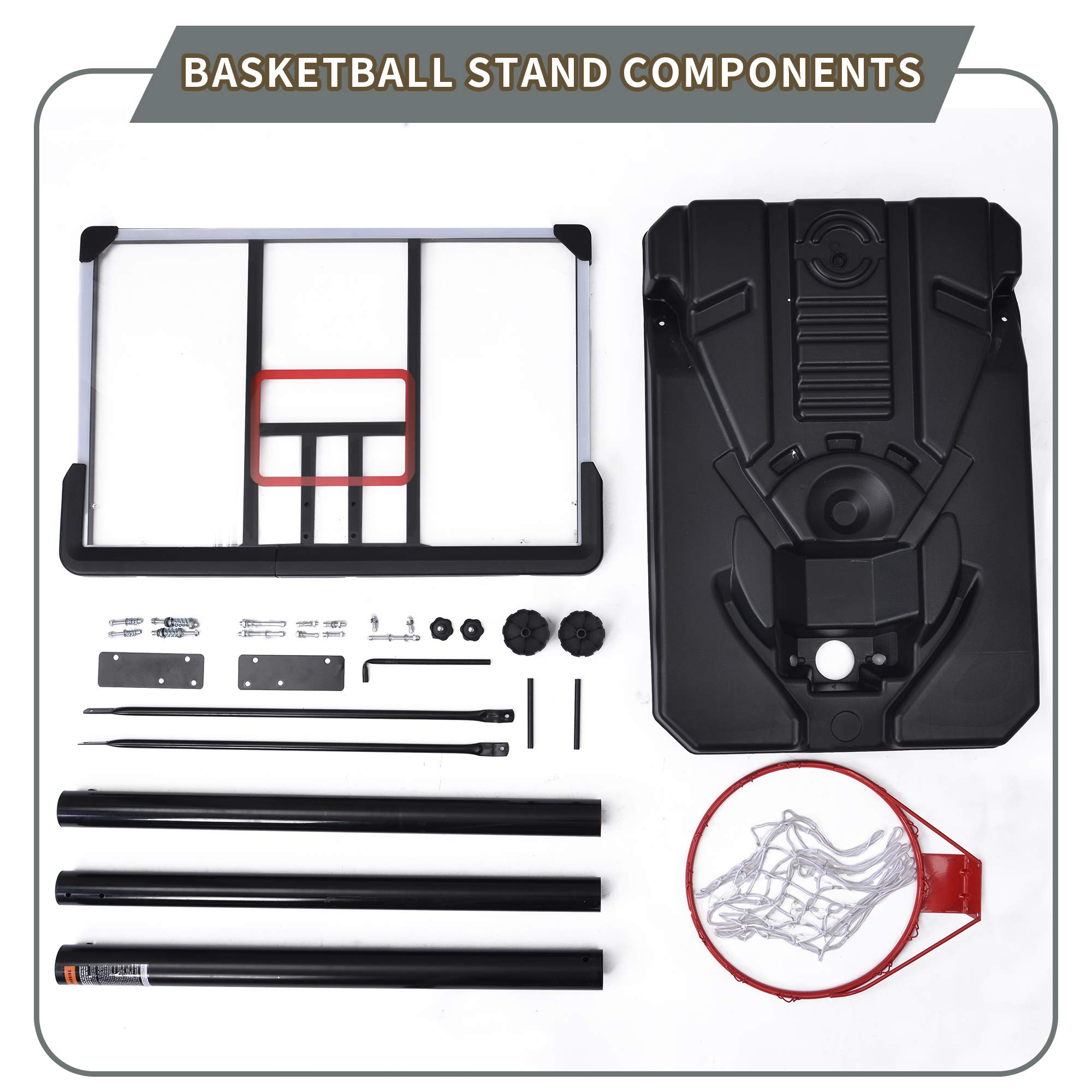 Adjustable Portable Basketball Hoop & Goal System for Outdoor Play - 6.6ft to 10ft Height Adjustment for Youth & Adults - Perfect for Driveway, Backyard, and Park Basketball Games