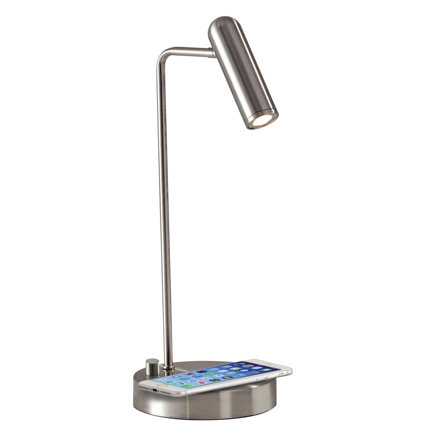 Adesso 3162-22 Kaye LED Desk Lamp with Wireless Charger - 7W Energy Efficient LED Light, 5W Qi Wireless Charging & USB Port - Perfect for Home Office, Study Room & Bedside Nightstand Lighting