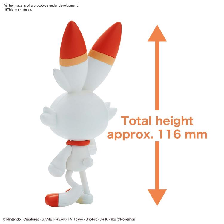 Bandai Quick Model #05 Pokemon Scorbunny Model Kit - Easy Build Anime Figure for Collectors & Kids - Perfect for Display, Gifts & Pokemon Battles