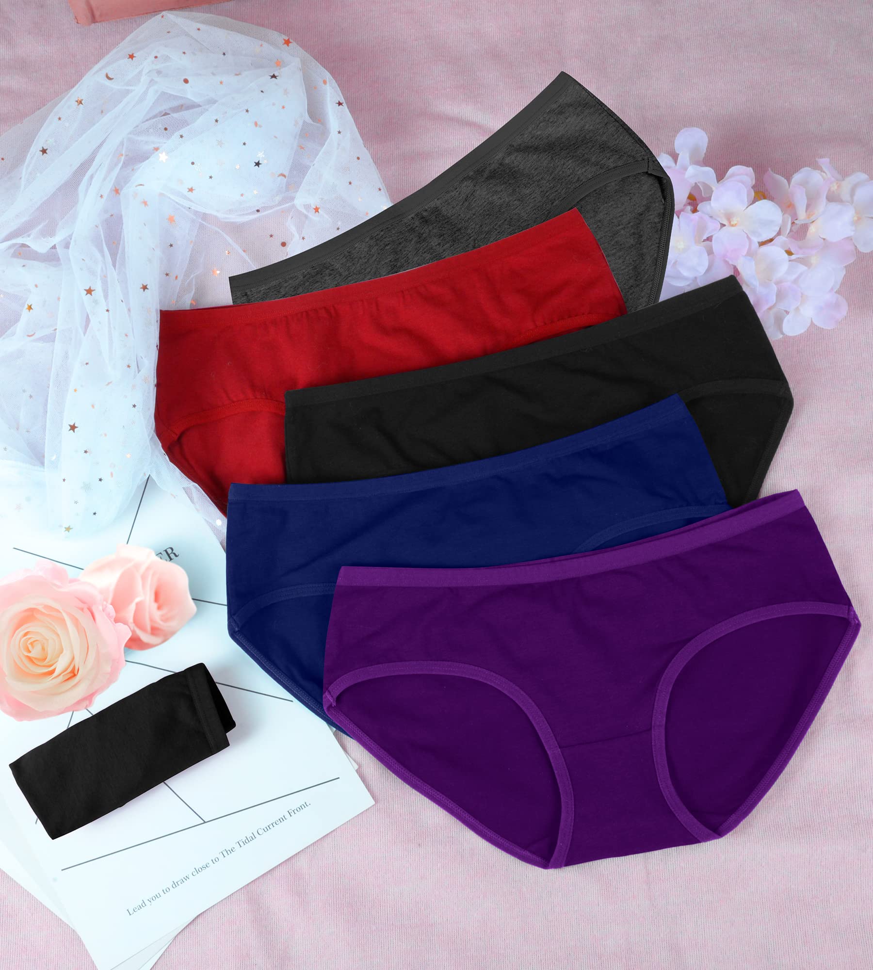 UMMISS Women's No Show Underwear - Cotton Low Rise Breathable Seamless Briefs, Hipster Panties for Everyday Comfort (Regular & Plus Size) | Perfect for Yoga, Workouts & Daily Wear