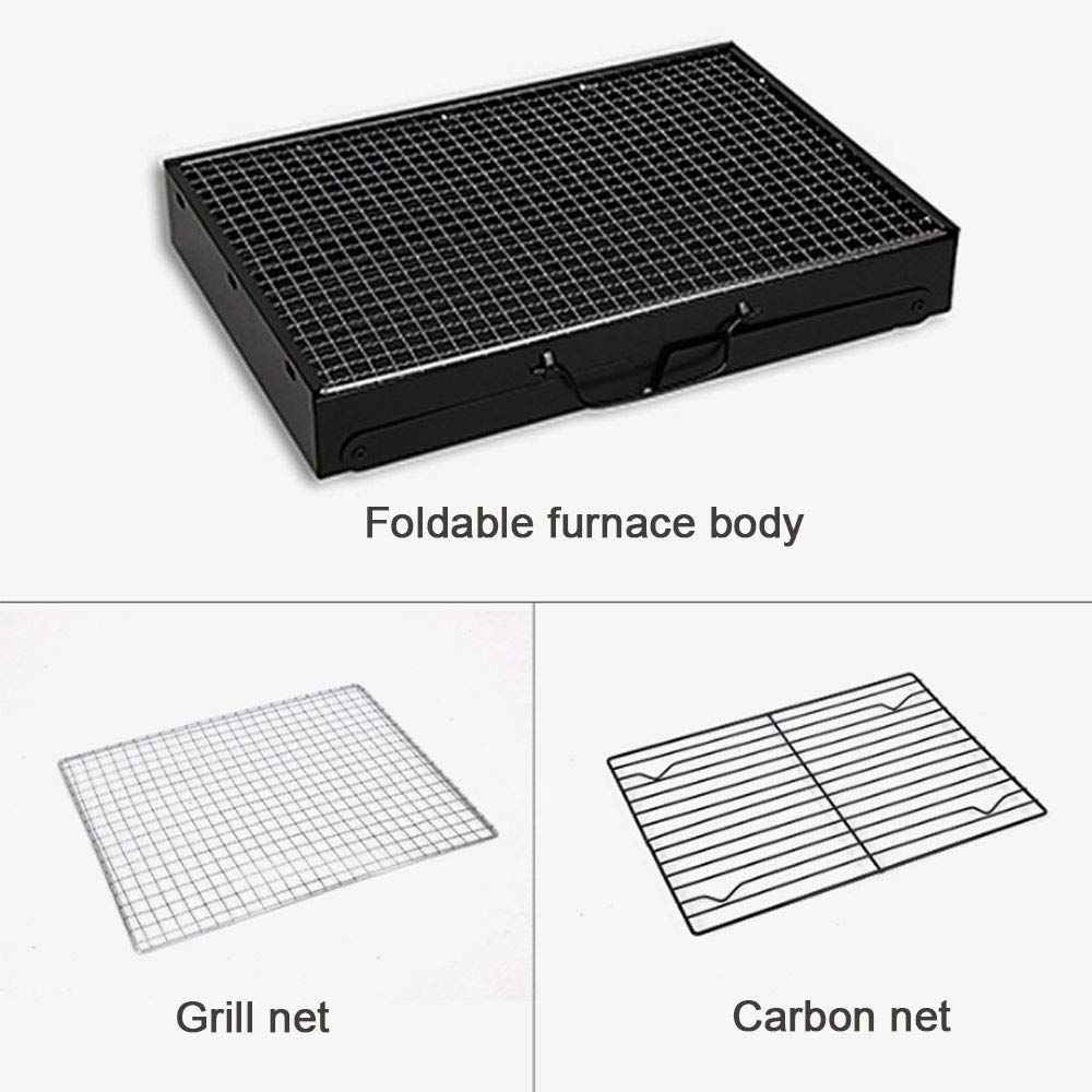 Portable Folding Lightweight BBQ Charcoal Grill - Small Outdoor Cooking Grill for Camping, Hiking, Picnics & Backyard Barbecues | Compact & Easy to Carry