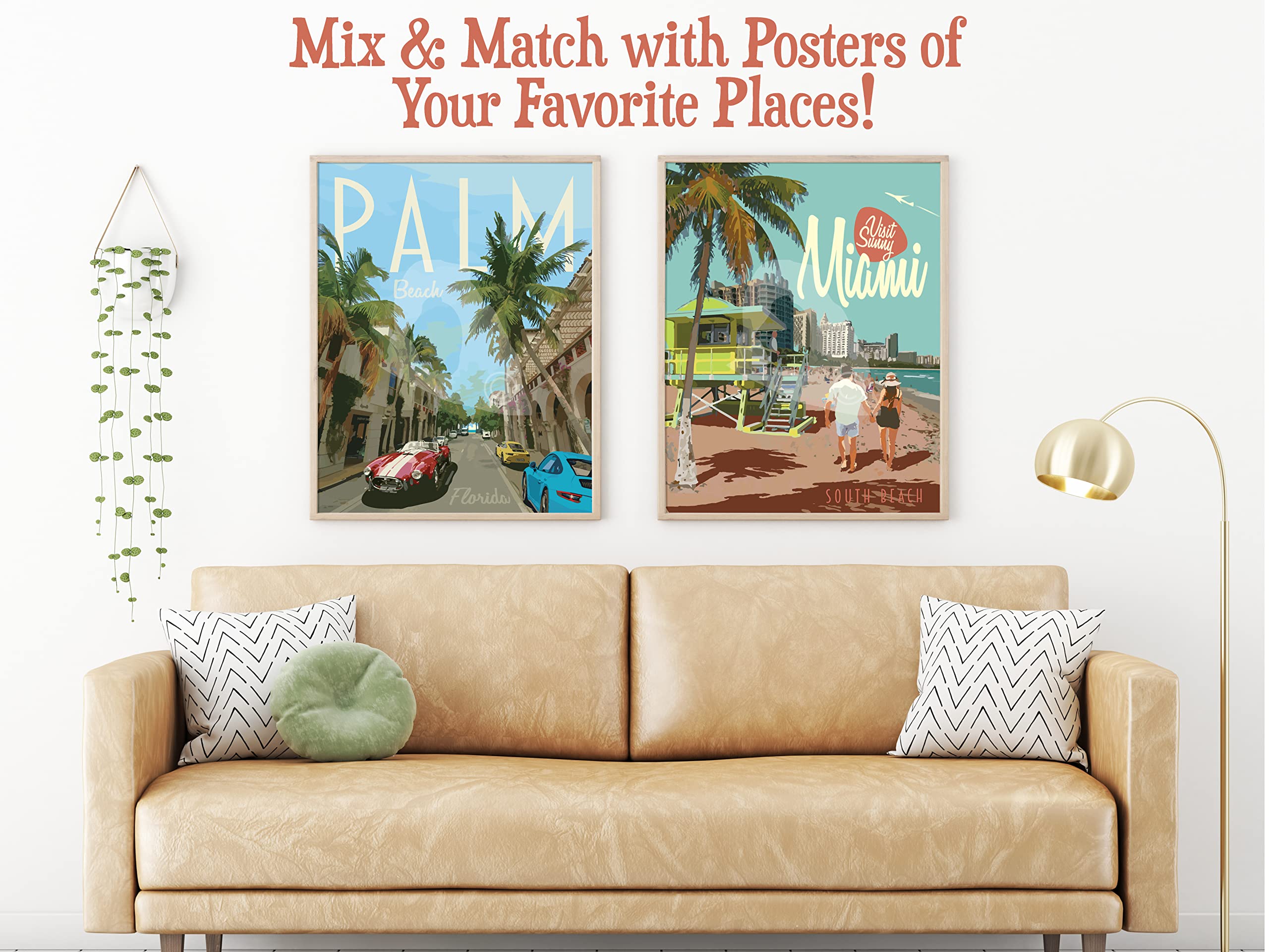 Miami Florida Beach Art Print - 18x24 Inches Canvas Wall Decor for Living Room, Bedroom & Office - South Beach Miami Poster, Tropical Coastal Home Decor