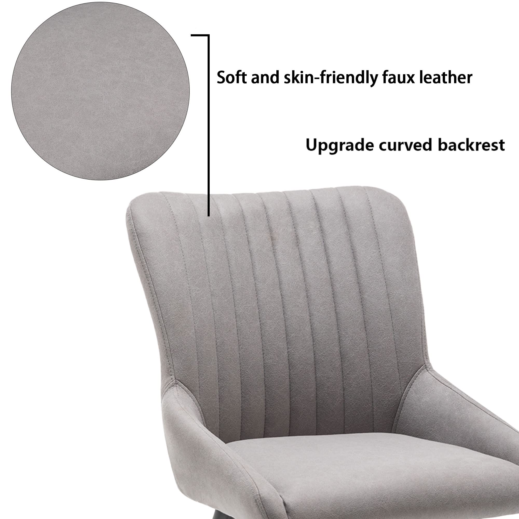 Annjoe Set of 4 Faux Leather Dining Chairs - Modern Upholstered Accent Chairs with Metal Legs for Kitchen, Office, Bistro & Cafe | Perfect for Dining Rooms, Home Offices & Small Spaces
