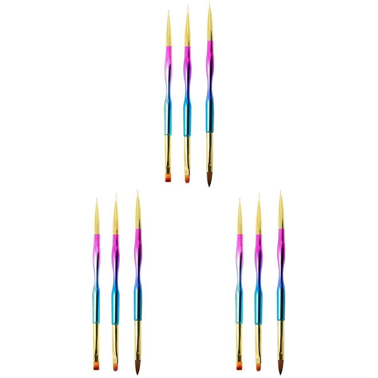 FRCOLOR 9-Piece Nail Art Brush Pen Set - Professional Nail Painting Kit with Dotting Tools & Design Brushes for Salon & Home Manicures | Perfect for DIY Nail Art, Gel Polish Application & Creative Designs