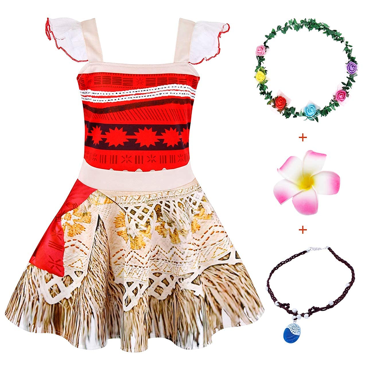 Jurebecia Girls Princess Costume Set - Elegant Adventure Dress Up Outfit for Halloween & Birthday Parties (Ages 1-8 Years) | Perfect for Dress-Up Play, Themed Events & Photo Shoots