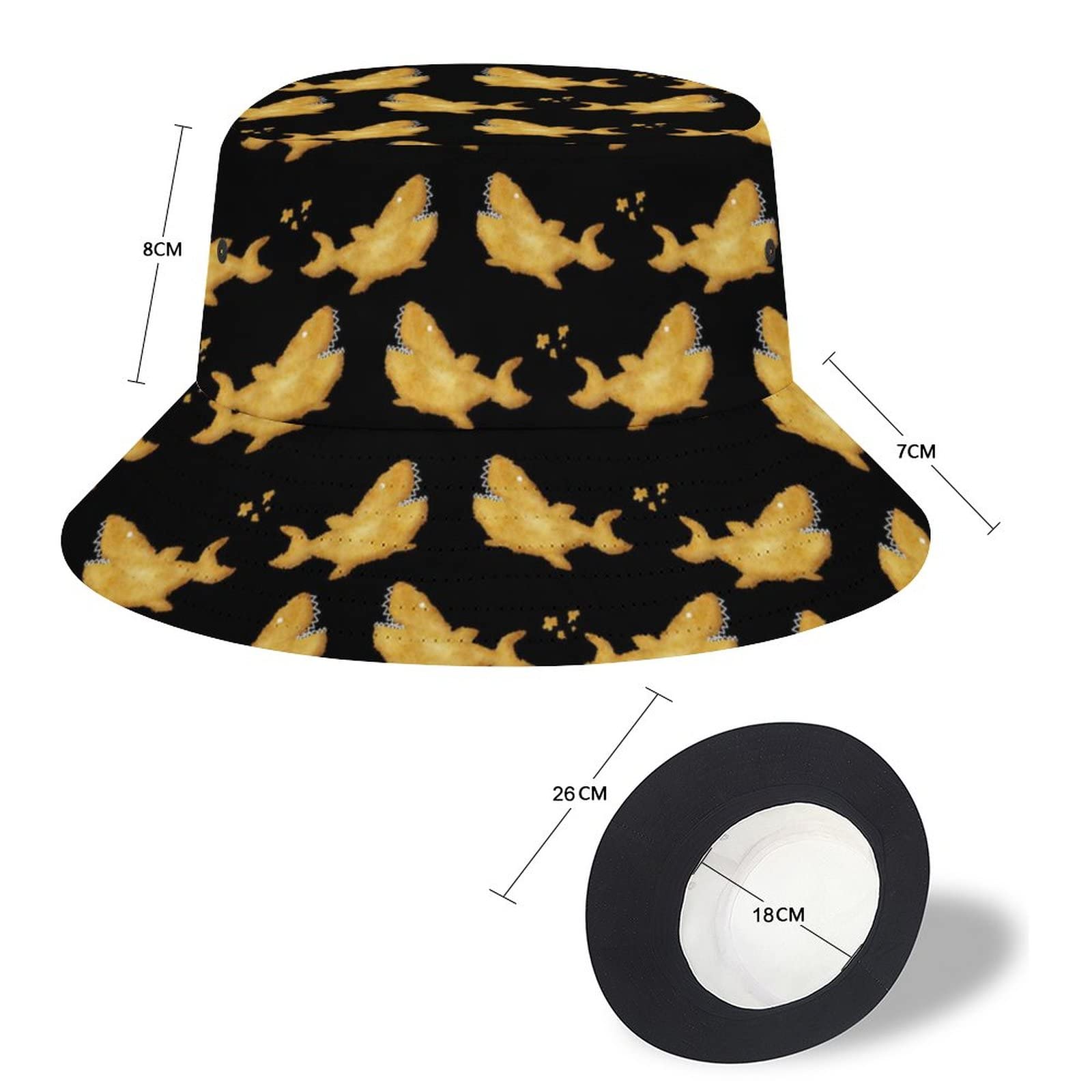 Fried Chicken Nuggets Bucket Hat - Unisex Summer Sun Hat for Women, Men & Teens - Beach, Fishing, Travel & Outdoor Activities