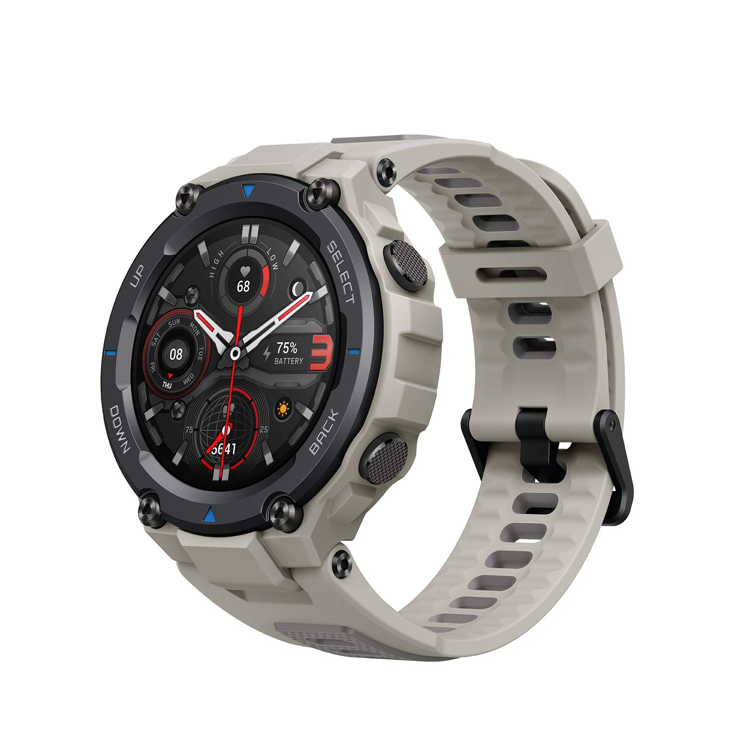 Amazfit T-Rex Pro GPS Smartwatch for Men - Military Grade Outdoor Fitness Watch with 100+ Sports Modes, 10ATM Waterproof, 18-Day Battery, Blood Oxygen & Heart Rate Monitor | Perfect for Hiking, Running, Swimming & Daily Activity Tracking