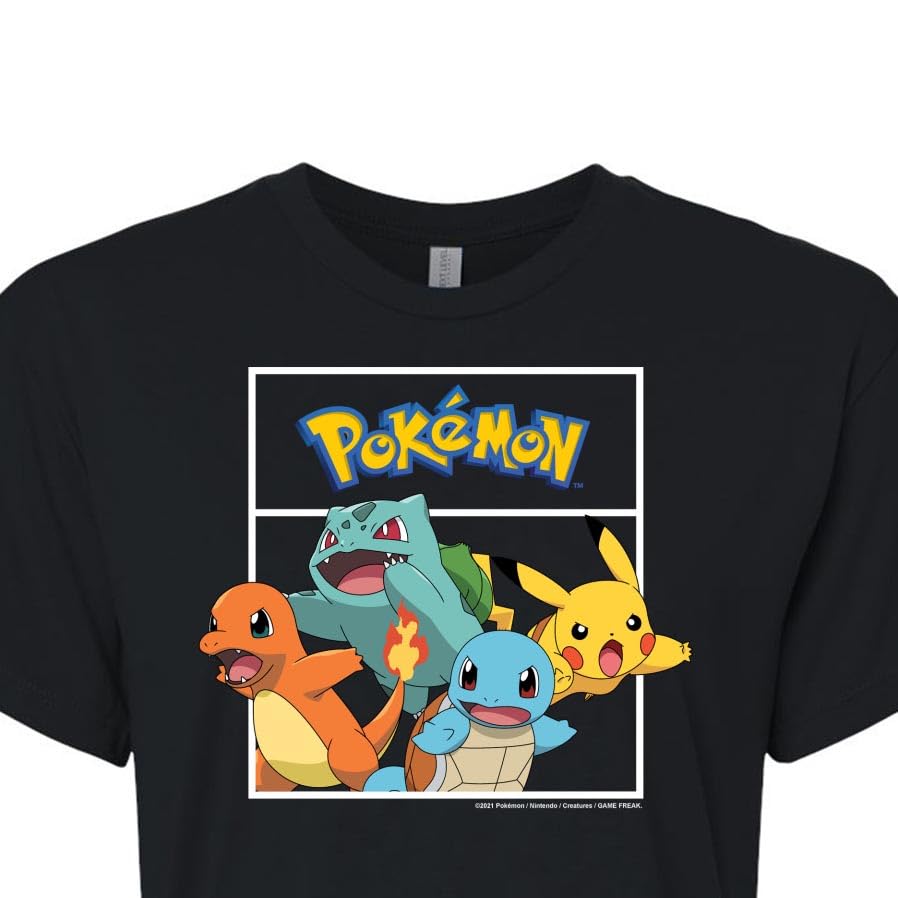 HYBRID APPAREL Pokémon Team Juniors Cropped Cotton Blend T-Shirt for Kids - Soft & Comfortable Anime Graphic Tee for Casual Wear, Gaming, and Cosplay