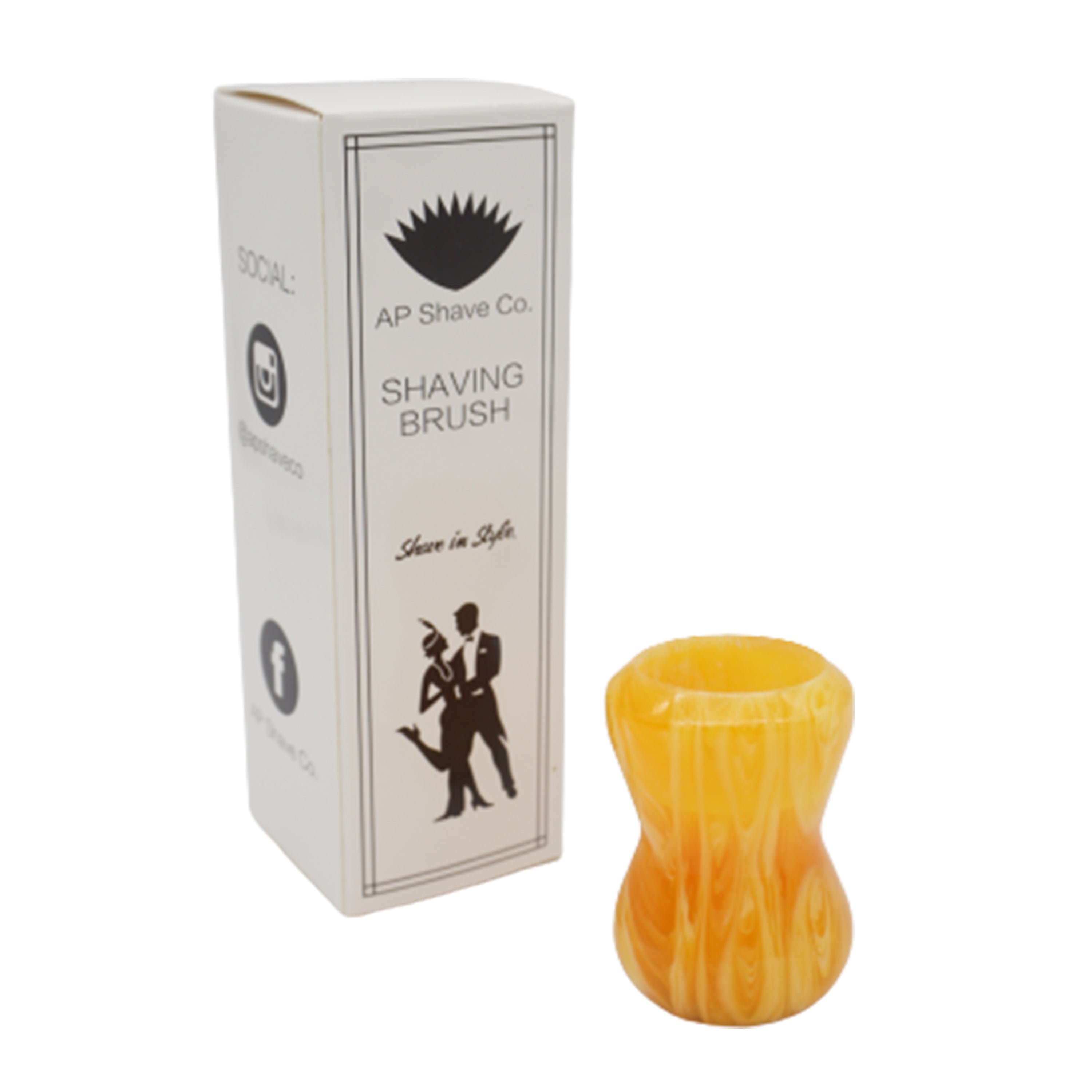 Premium Amber Handcrafted Shaving Brush Handle for Wet Shaving - Fits 24mm & 26mm Knots - Perfect for Traditional Barber Shaving & Luxury Grooming Gifts