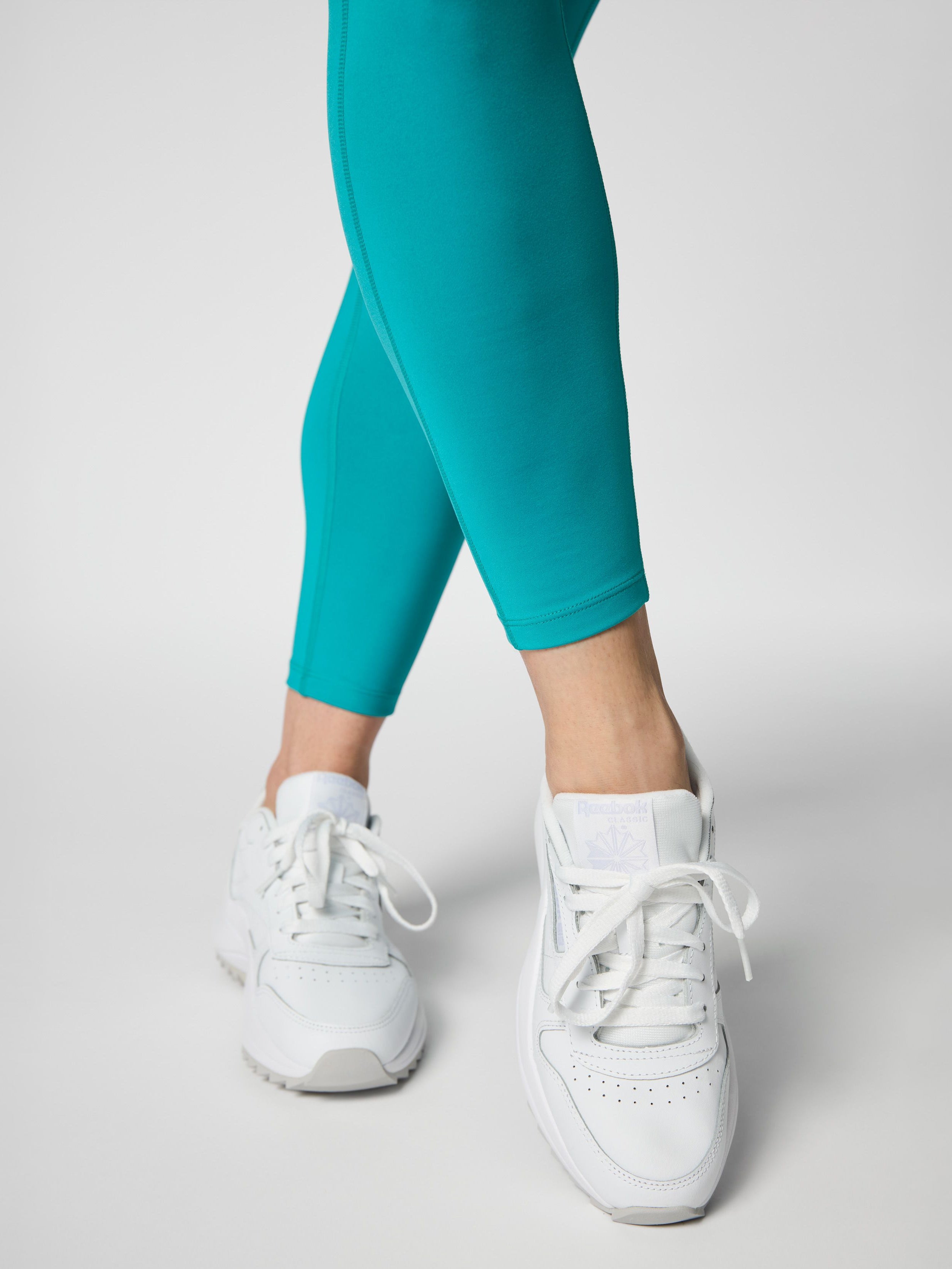 Girlfriend Collective High Waist Compressive 7/8 Leggings for Women - Peacock Green | Yoga, Running, Workout & Lounge Wear