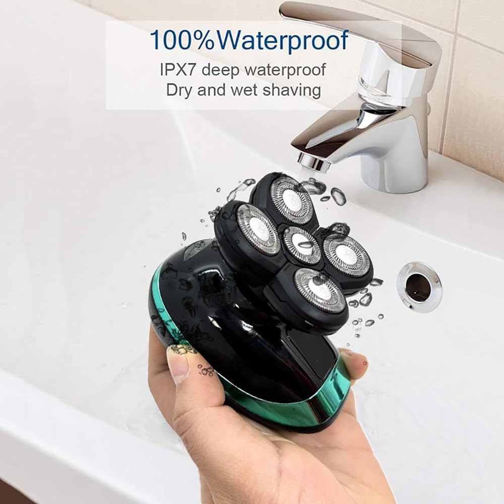 5-in-1 Electric Head Shaver for Bald Men - Rechargeable Wet/Dry Waterproof Beard Trimmer with Fast Charging | Perfect for Travel, Gym & Daily Grooming