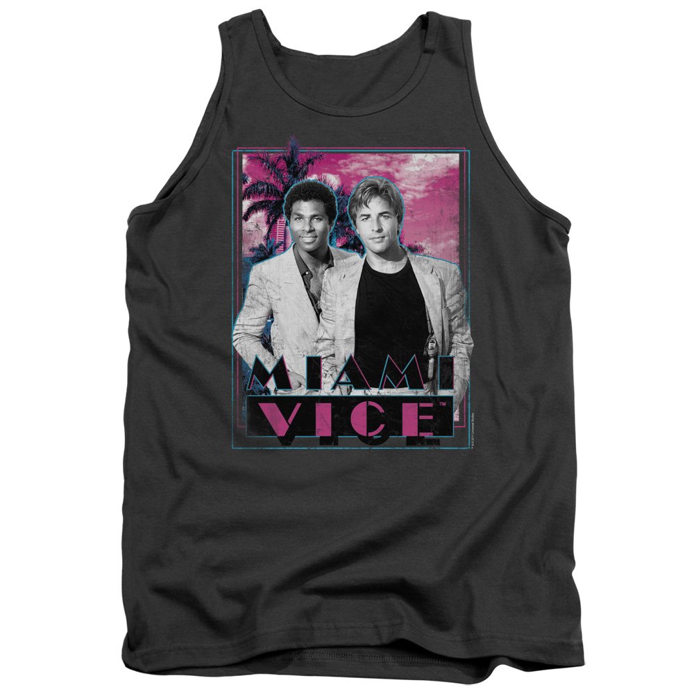 Miami Vice Crime Detective Drama TV Series NBC Gotcha Adult Tank Top Shirt - Gray Cotton Graphic Tee for Men & Women - 80s Retro Style, Casual Wear, Fan Gift, Cosplay Costume, Lounge Outfit