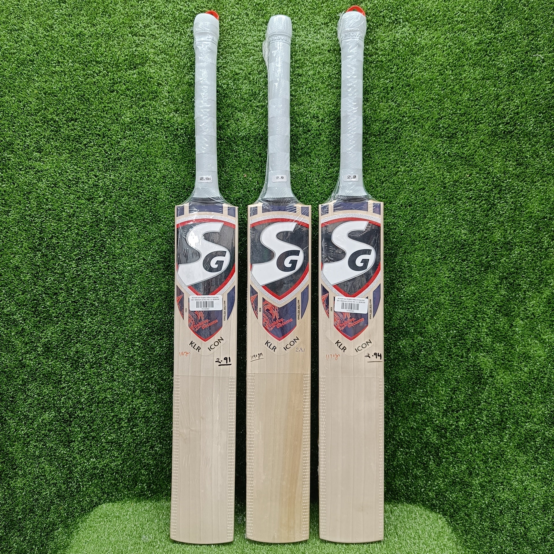 SG KLR Icon English Willow Cricket Bat - Premium Grade for Professional & Amateur Players - Perfect for Matches, Practice & Training Sessions