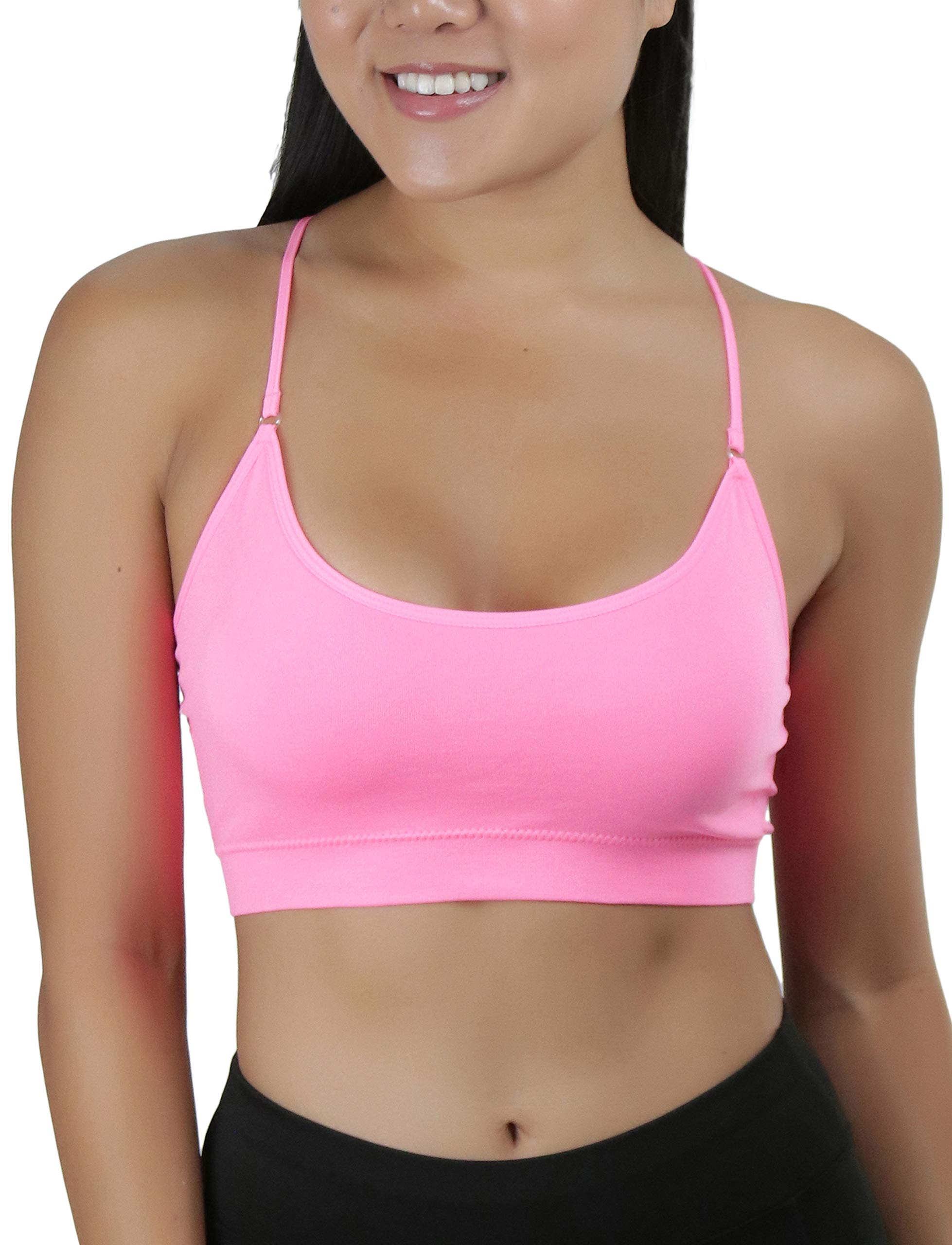 ToBeInStyle Women's Seamless Spaghetti Strap Sports Bra - Supportive Activewear for Yoga, Running & Gym Workouts - Breathable Comfort for Everyday Wear