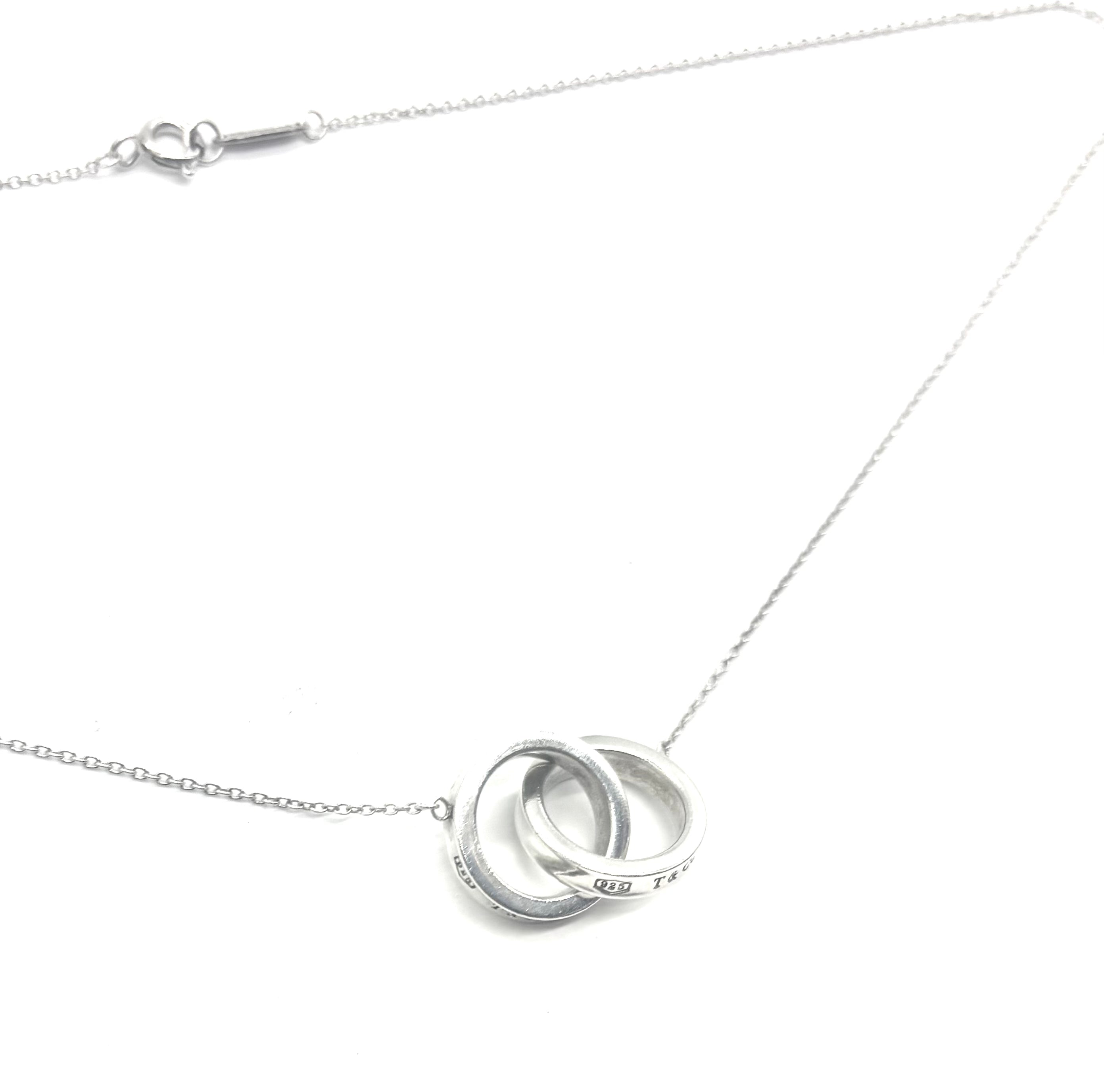 Tiffany & Co .925 Sterling Silver Interlocking Circles Necklace for Women - Elegant Layering Jewelry for Everyday Wear & Special Occasions
