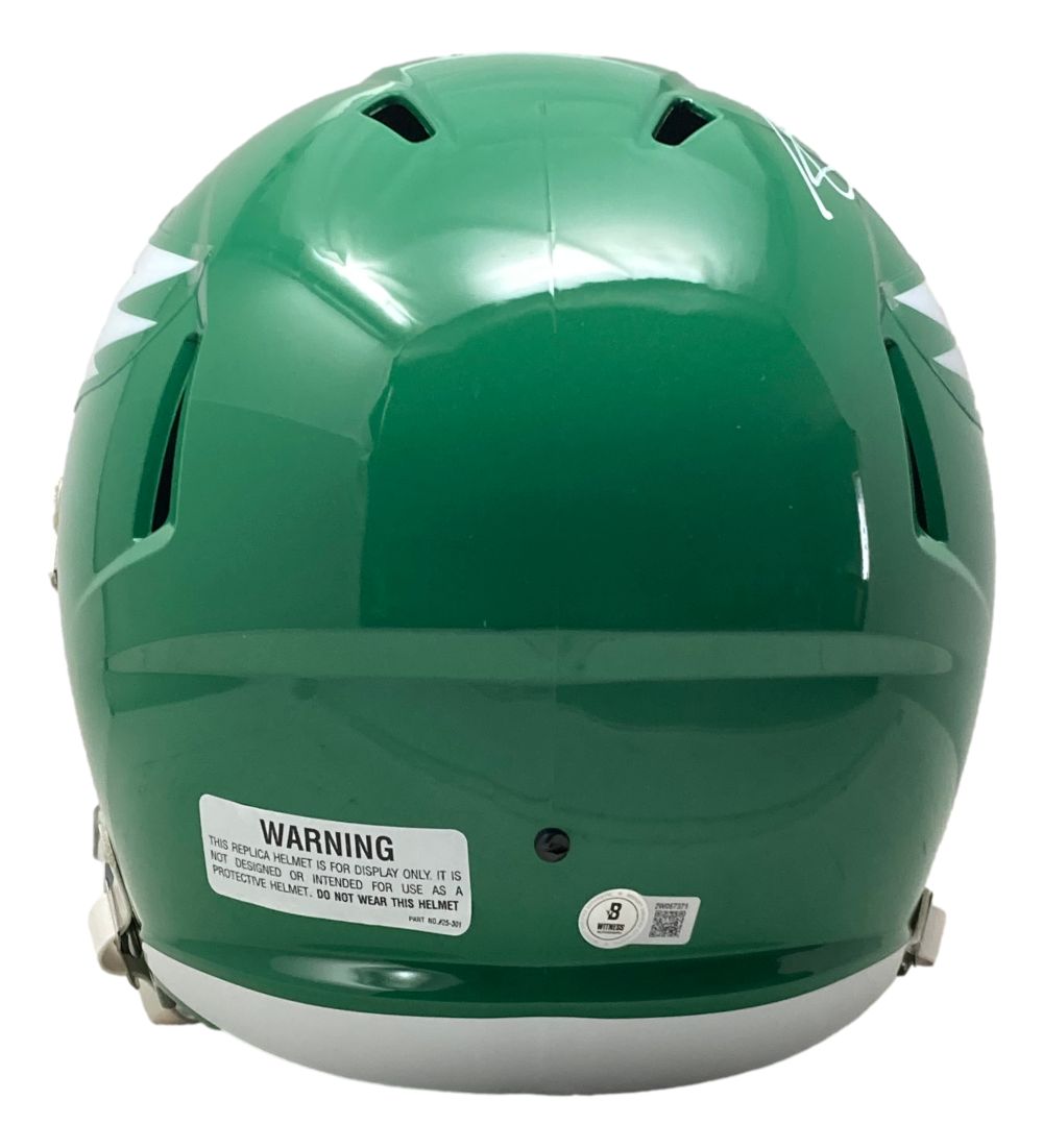 AJ Brown Signed Philadelphia Eagles Kelly Green Replica Football Helmet with Super Bowl LIX Case - Authentic NFL Memorabilia for Collectors, Eagles Fans, and Sports Enthusiasts - Perfect for Display in Home, Office, or Man Cave