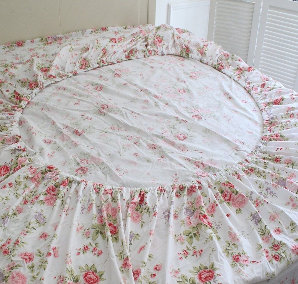 FADFAY 100% Cotton 4-Piece Queen Size Bed Sheet Set - Soft Breathable Rose Floral Printed Bedding for Comfortable Sleep | Perfect for Master Bedroom, Guest Room & Dorm