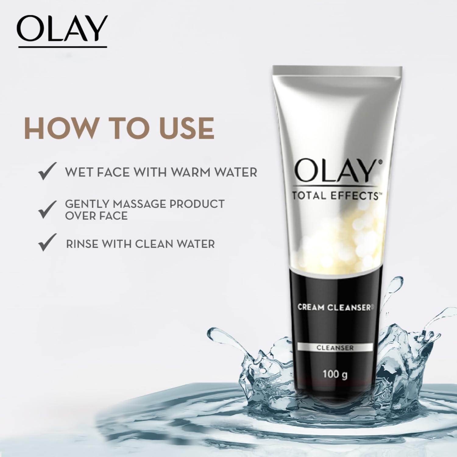 Olay Total Effects Foaming Cleanser - Anti-Aging Face Wash with Niacinamide & Green Tea Extract for Normal, Oily, Dry & Combination Skin | 100g | Daily Skincare Routine for Youthful Glow