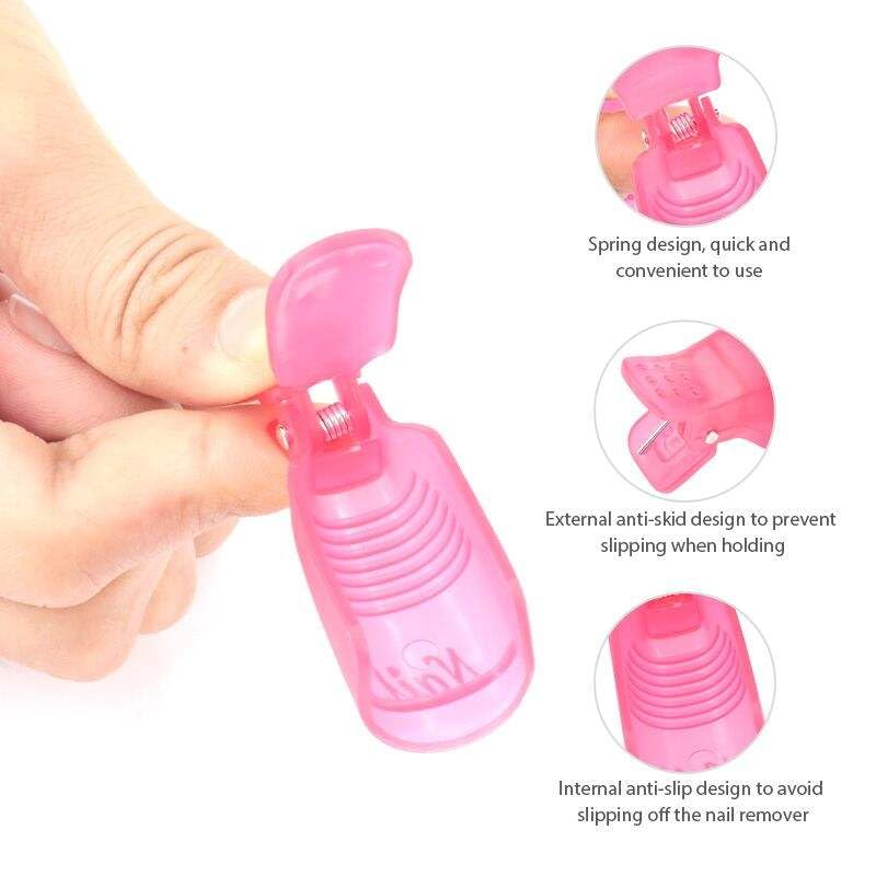 Acrylic Gel Polish Clips - 5 PCS Nail Art Soak Off Clips for UV Manicure & Acrylic Nails | Plastic Gel Polish Remover Tools with Multi-Color Options | Perfect for Salon & DIY Nail Care at Home