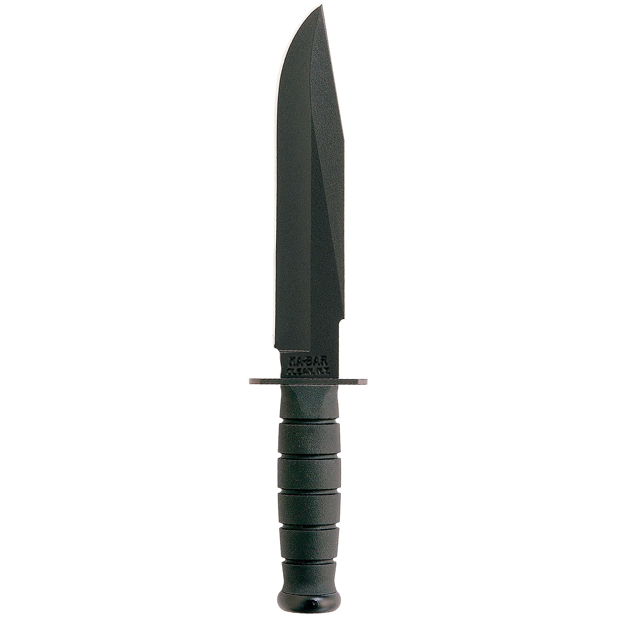 Ka-Bar 1269 Fighter Tactical Knife - Black Blade, High Carbon Steel, Full Tang, Fixed Blade for Outdoor Survival, Hunting, and Camping