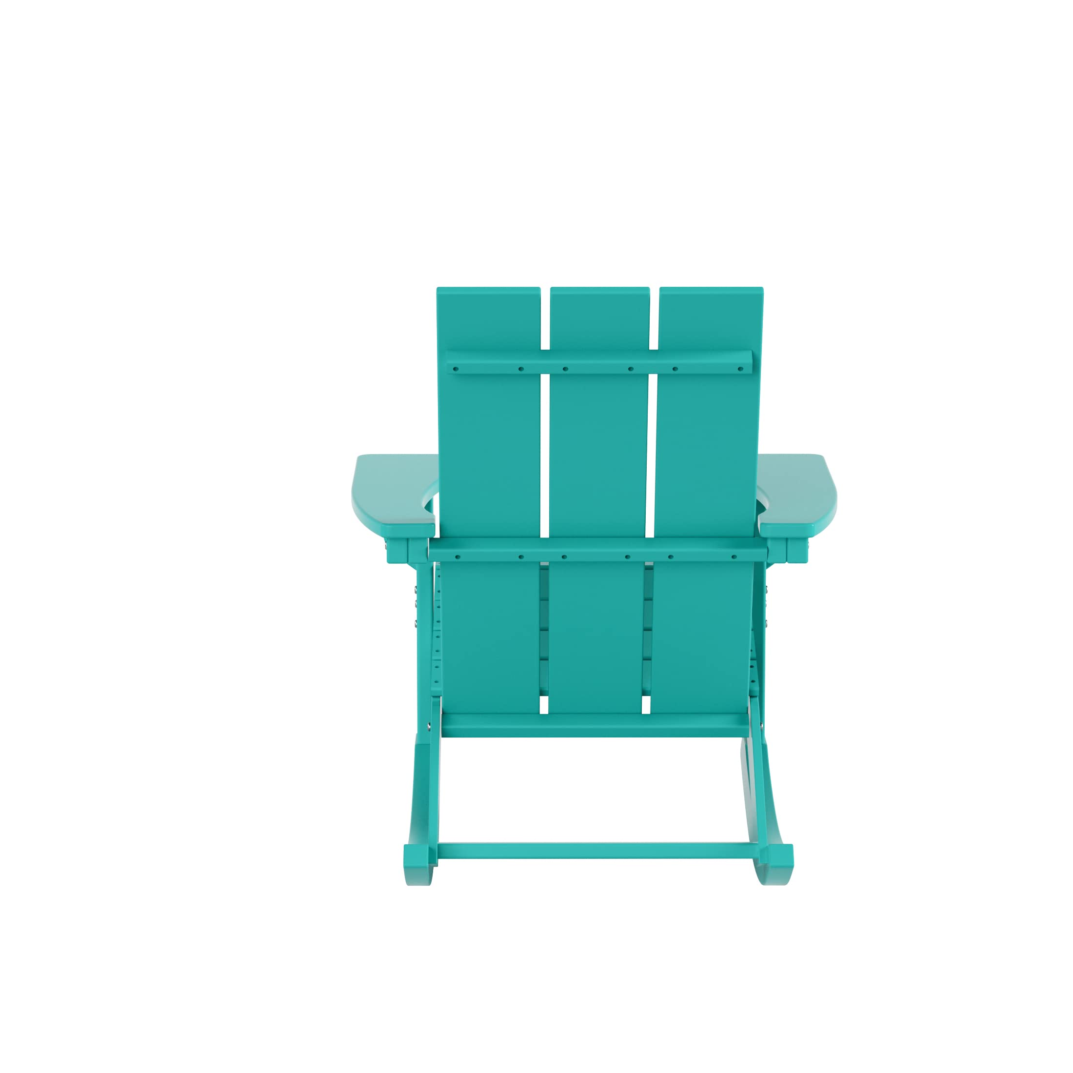 **WO Home Furniture 4-Piece Patio Rocking Chair Set - Modern Outdoor HDPE UV-Resistant Rocking Chairs (Turquoise) for Garden, Porch, Poolside & Backyard Relaxation**