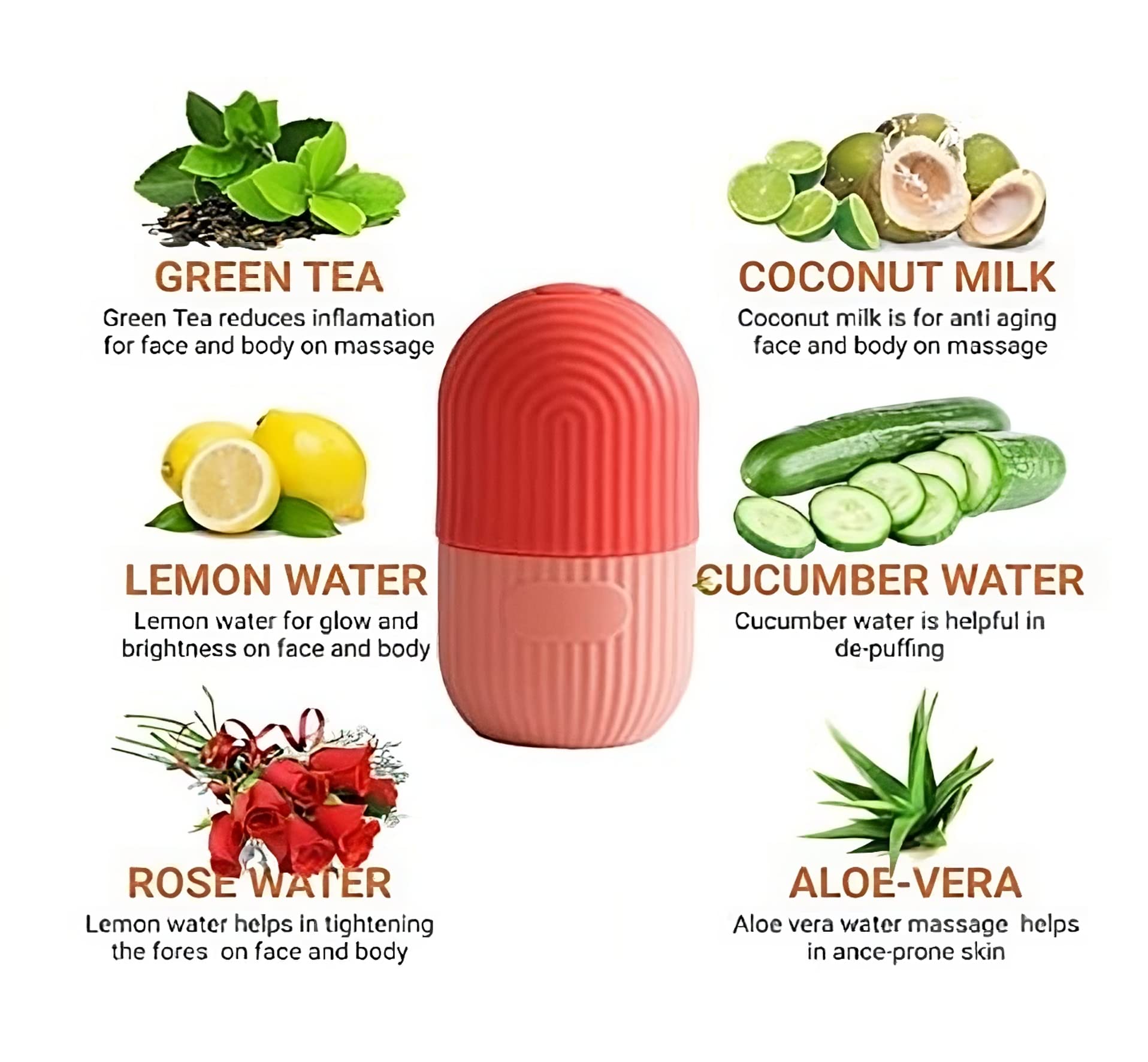 Ice Roller for Face - Leak-Proof Silicone Facial Massage Roller for Glowing Skin | Reduce Puffiness & Dark Circles | Perfect for Morning Routine & Post-Workout Recovery