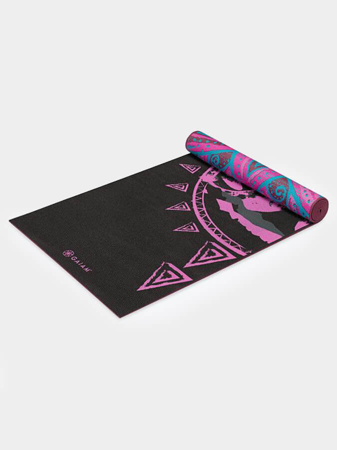 Gaiam Be Free Reversible 6mm Thick Non-Slip Yoga Mat for Women & Men - Perfect for Hot Yoga, Pilates, Home Workouts and Gym Exercises
