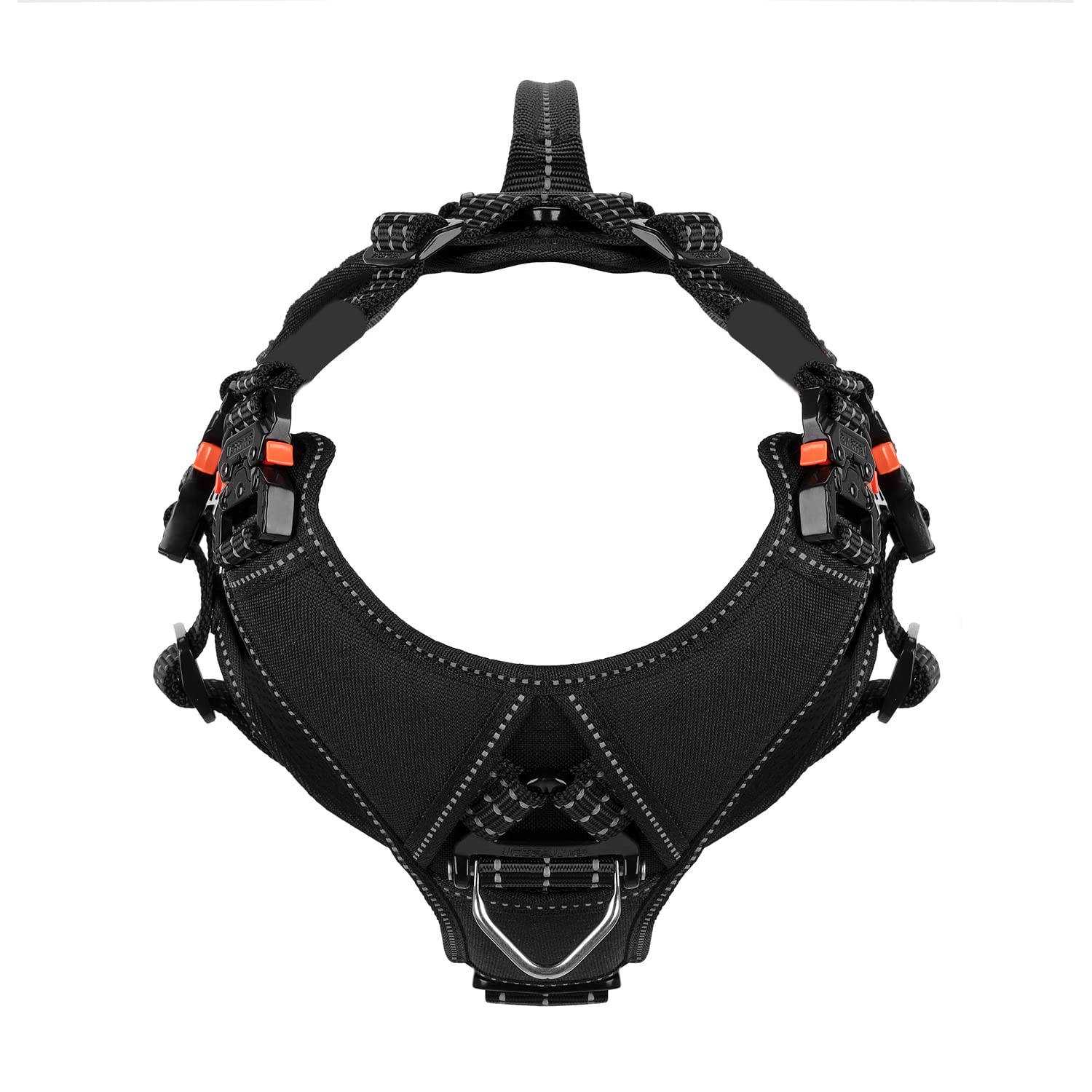 ICEFANG GN8 Tactical Dog Harness - No-Pull Front Leash Clip, Adjustable Pet Vest with 4X Metal Buckles for Medium Dogs | Reflective K9 Training Walking Gear | Perfect for Outdoor Adventures, Hiking & Daily Walks (Black, Medium)