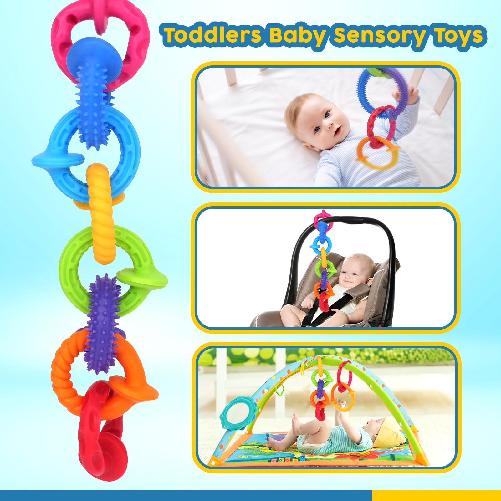 20 Pcs Silicone Suction Cup Bath Toys for Toddlers - No Hole Sensory Bath Toys for Babies - Fun Bathtime & Learning Playtime Activities