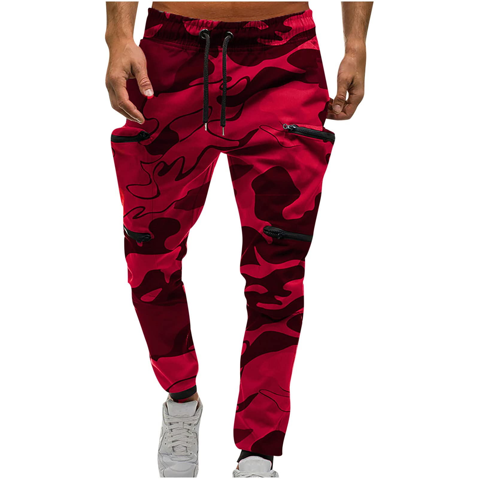 Men's Striped Cargo Pants with Belt Placket & Zipper Details - Stylish Casual Trousers with Multiple Pockets | Perfect for Streetwear, Outdoor Adventures & Everyday Wear