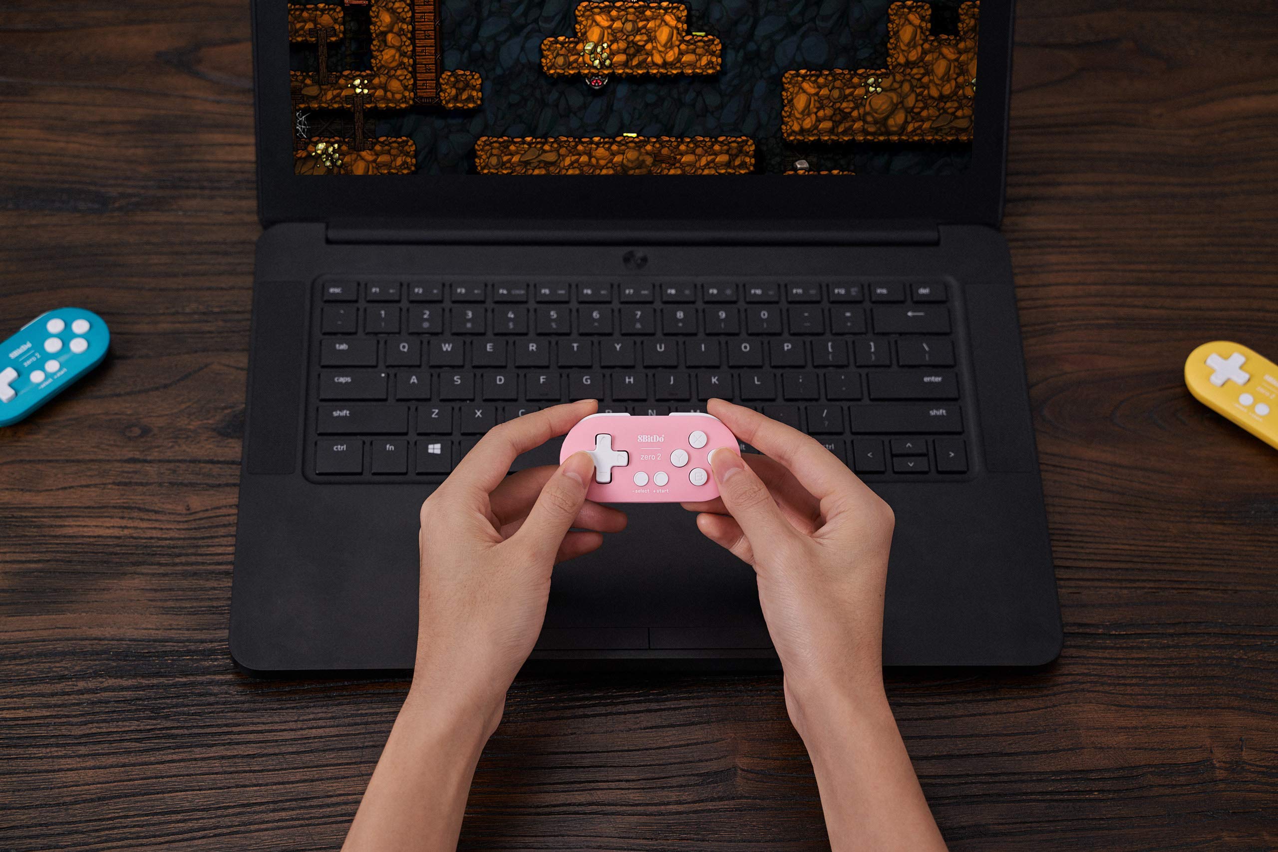 8Bitdo Zero 2 Bluetooth Gamepad - Ultra Compact Keychain Controller for Nintendo Switch, Windows PC, Android, macOS & Raspberry Pi (Pink) | Portable Gaming for Travel, Commute & Retro Arcade Play