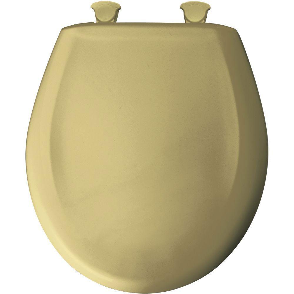 Bemis Round Closed Front Toilet Seat in Harvest Gold - Durable & Comfortable Toilet Seat Cover for Bathroom - Perfect for Home, Office, and Commercial Use
