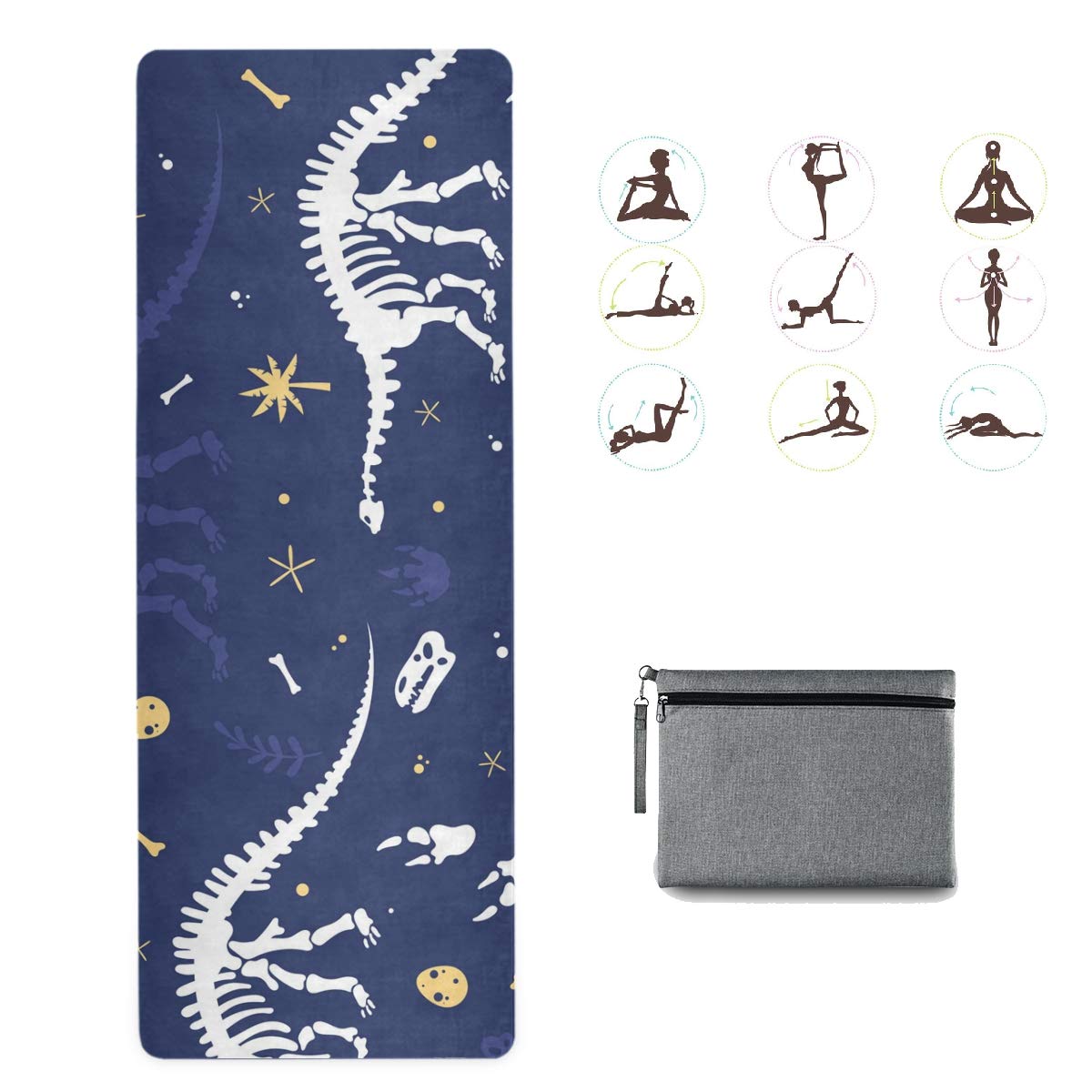 Premium Non-Slip Yoga Mat for Women - Seahorse Fish Design, Foldable & Travel-Friendly - Ideal for Home Gym, Pilates, Indoor Workouts & Fitness Training