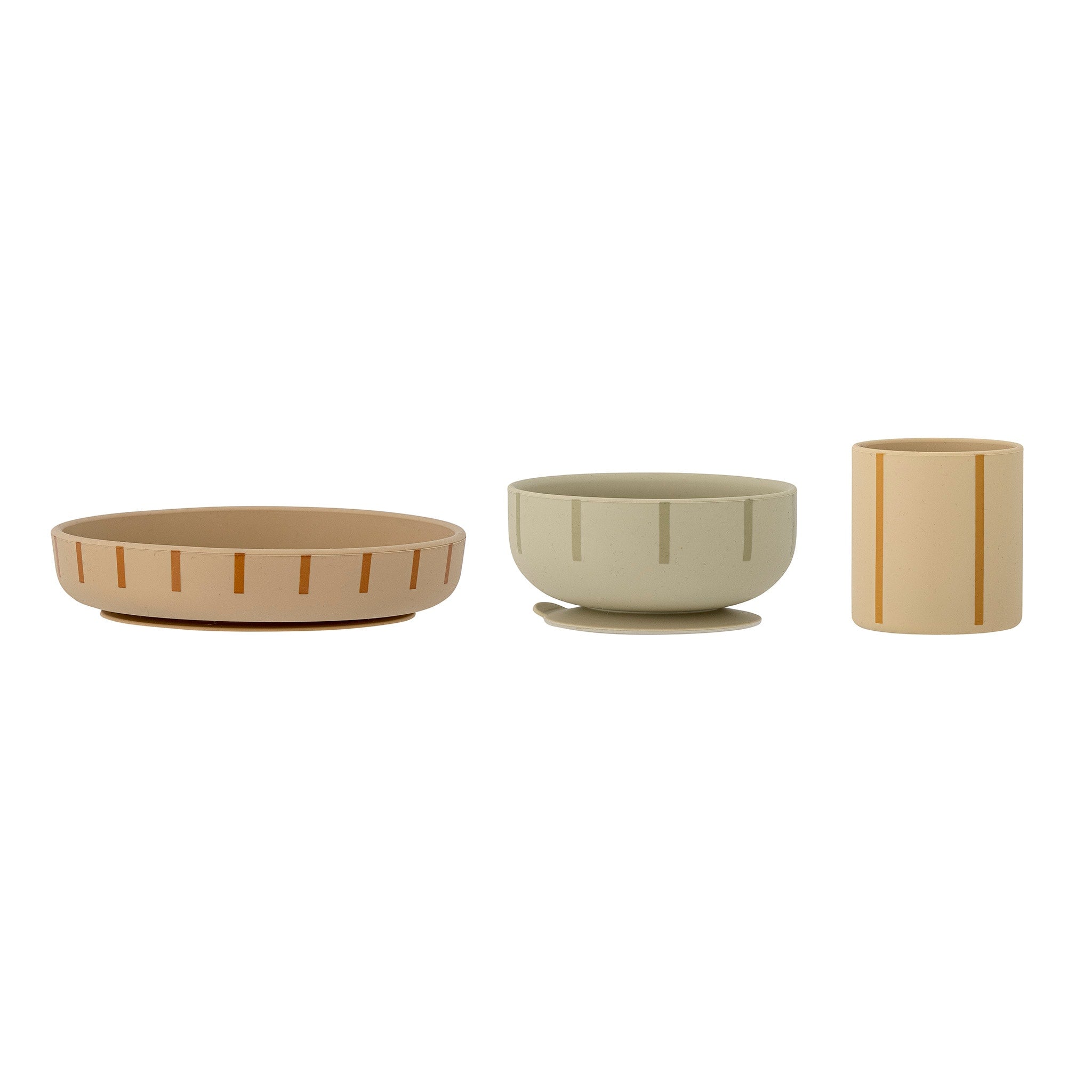 Bloomingville Levi Silicone Kids Tableware Set - BPA-Free, Non-Slip, Dishwasher Safe Toddler Plates & Bowls in Mixed Green | Perfect for Home, Daycare & Outdoor Picnics