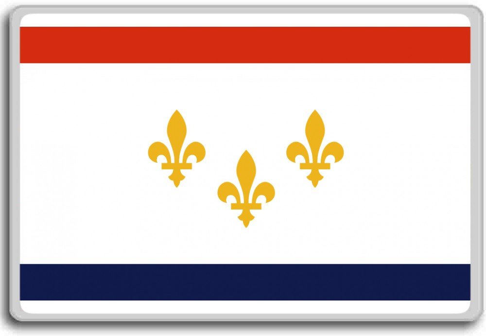 New Orleans Louisiana USA City Flag Fridge Magnet - Collectible Souvenir for Travelers, Perfect for Refrigerators, Lockers & Office Decor