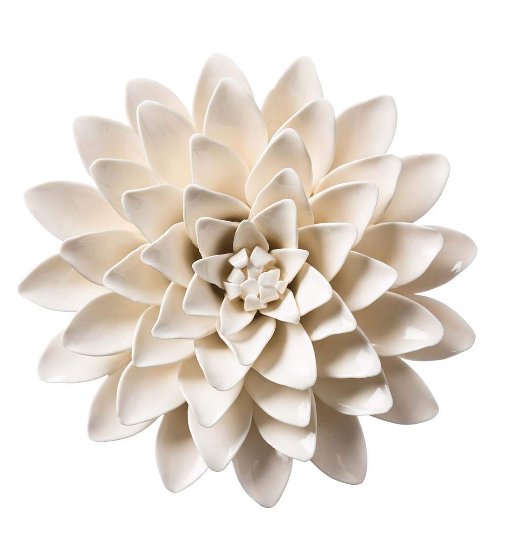 Vivaterra Handmade Ceramic Wall Flowers (Cream) – 8