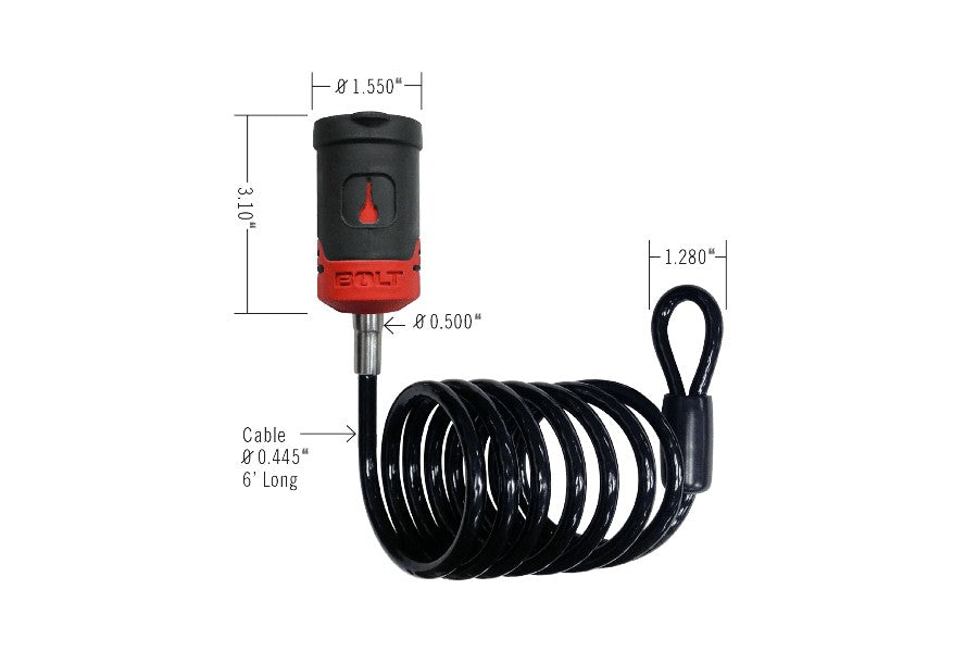 BOLT 6ft Heavy Duty Cable Lock for Dodge Jeep RAM - Secure Your Vehicle from Theft | Perfect for Parking, Travel & Outdoor Adventures