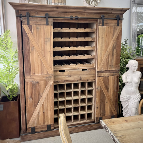 Modern Bar and Wine Cabinet with Sliding Glass Doors - Perfect for Home Entertaining & Dining Room Storage