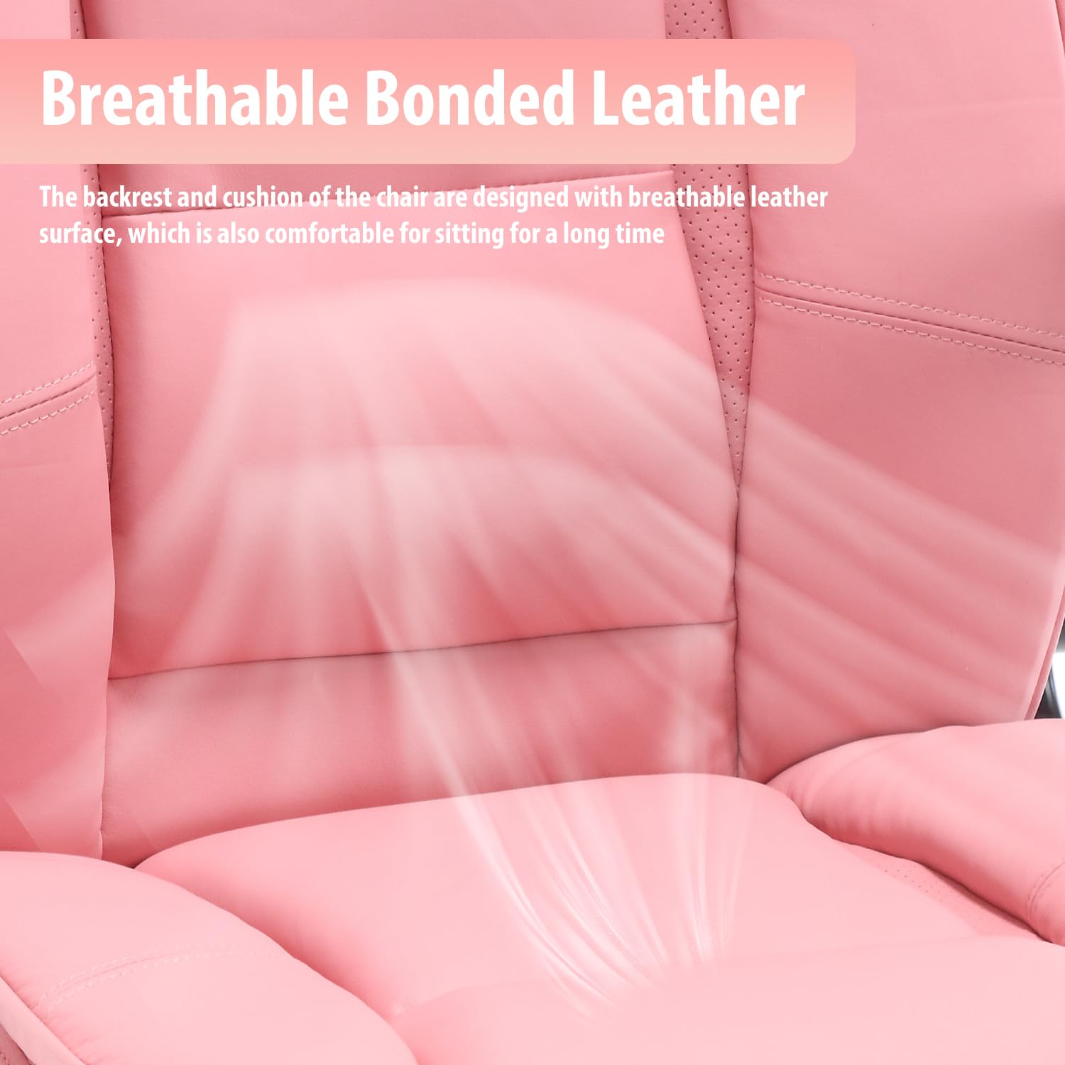 Ergonomic High Back Pink Office Chair for Women - 90°-120° Adjustable Swivel Computer Desk Chair with Wheels & Lumbar Support - Perfect for Home Office, Gaming, and Executive Workspaces