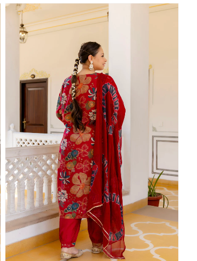Stylish Plus Size Maroon Embroidered Kurta Pant & Dupatta Set for Women | Traditional Indian Ethnic Outfit | Perfect for Weddings, Festivals & Special Occasions