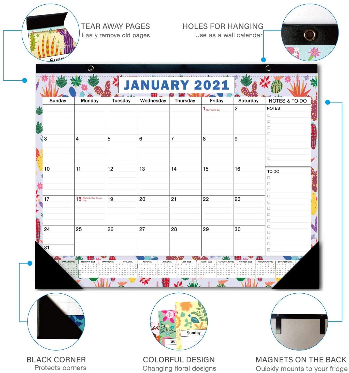 2024-2025 18-Month Large Desk Calendar Planner (July 2024 - December 2025) | 17.3