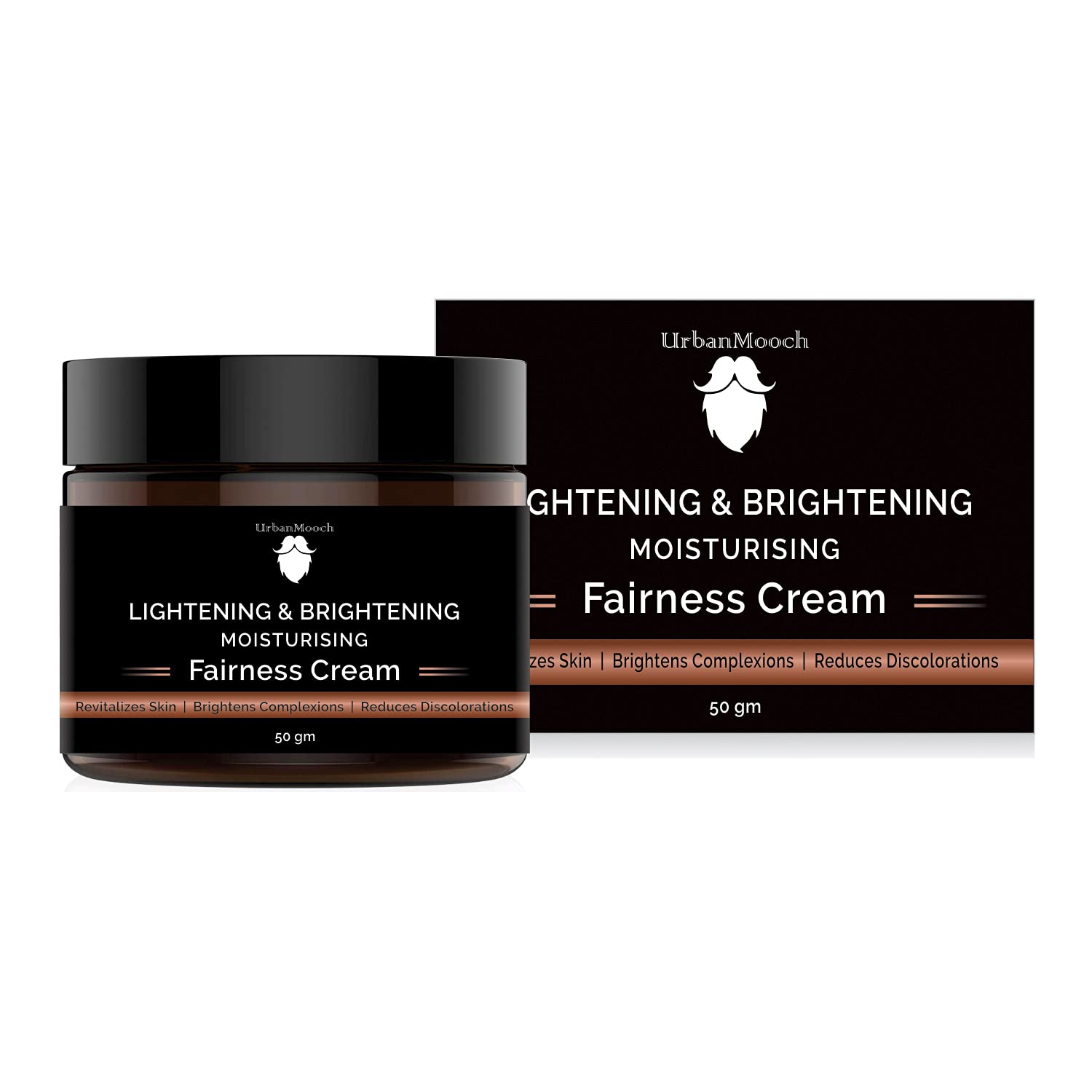 UrbanMooch Brightening & Moisturizing Fairness Cream for Men - Skin Lightening, Anti-Aging Face Moisturizer (50g) | Daily Hydration & Youthful Glow for Men's Skincare Routine
