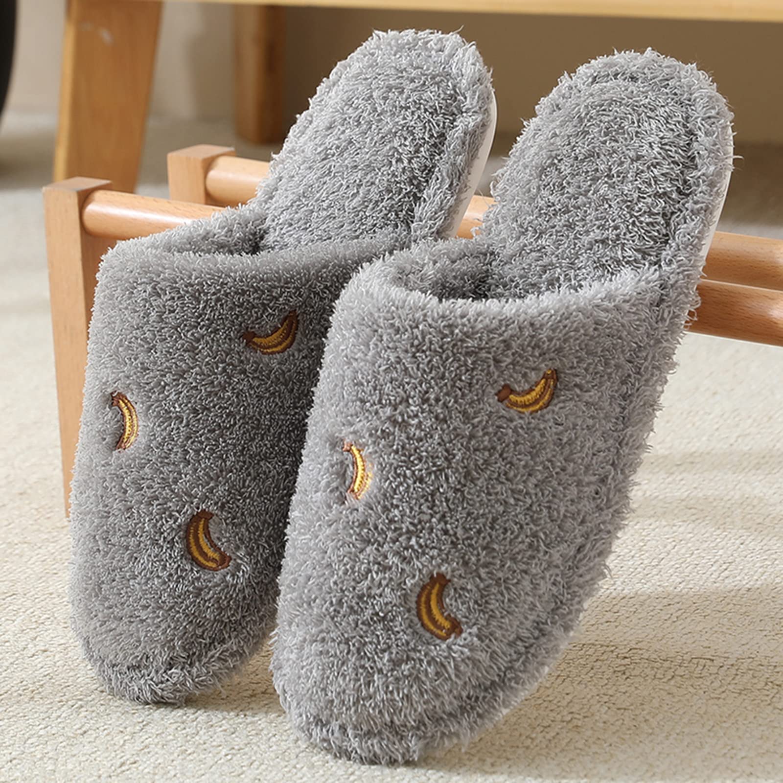 Cozy Non-Slip Cotton House Slippers for Women & Men - Warm Winter Indoor/Outdoor Home Shoes with Anti-Slip Sole - Perfect for Lounge, Bedroom, Kitchen and Cold Weather Comfort