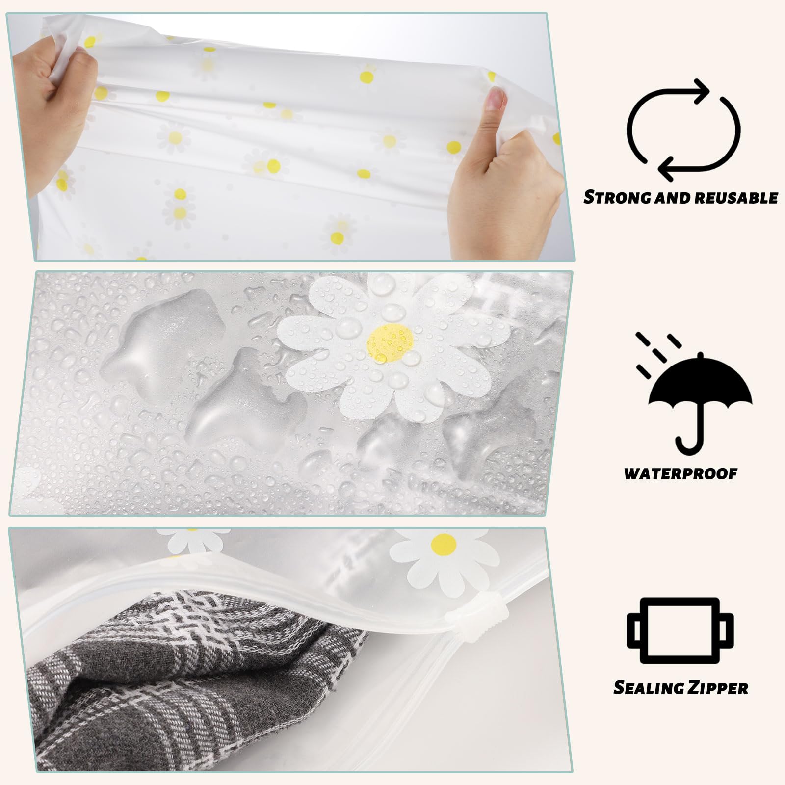 25 Pack Reusable Ziplock Storage Bags 40x50cm - Large Clear Waterproof Plastic Seal Bags for Travel, Hospital, Clothes, Shoes & Cosmetics Organization | Perfect for Luggage Packing, Home Storage & Travel Accessories
