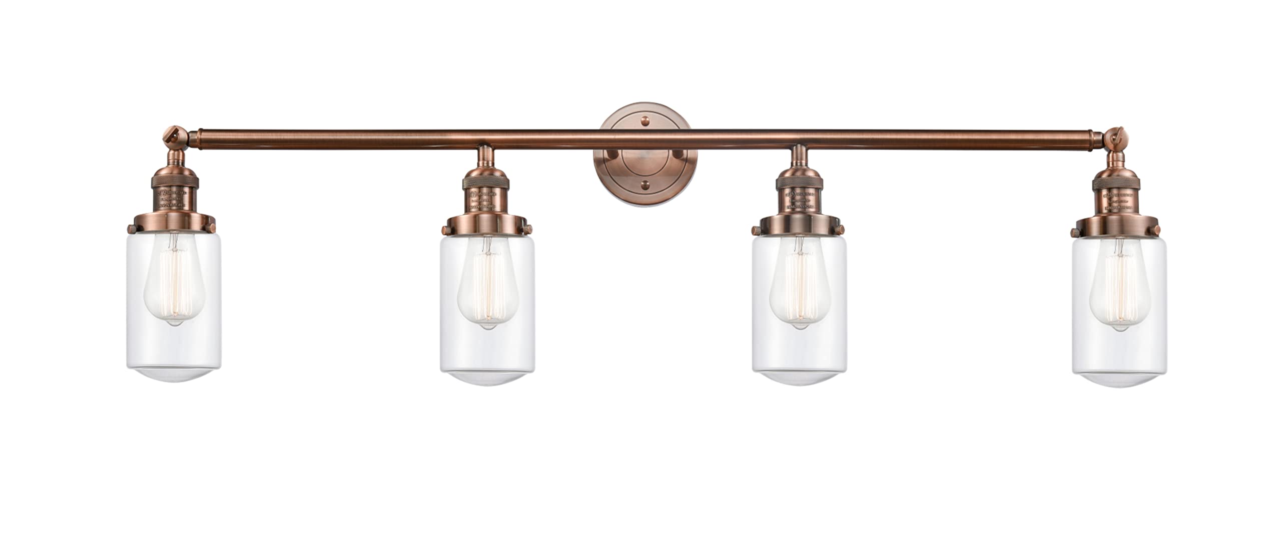 Innovations Lighting 215-AC-G312 Dover 3-Light Bathroom Vanity Light Fixture in Antique Copper Finish - Perfect for Modern Bathroom, Powder Room or Dressing Area Lighting