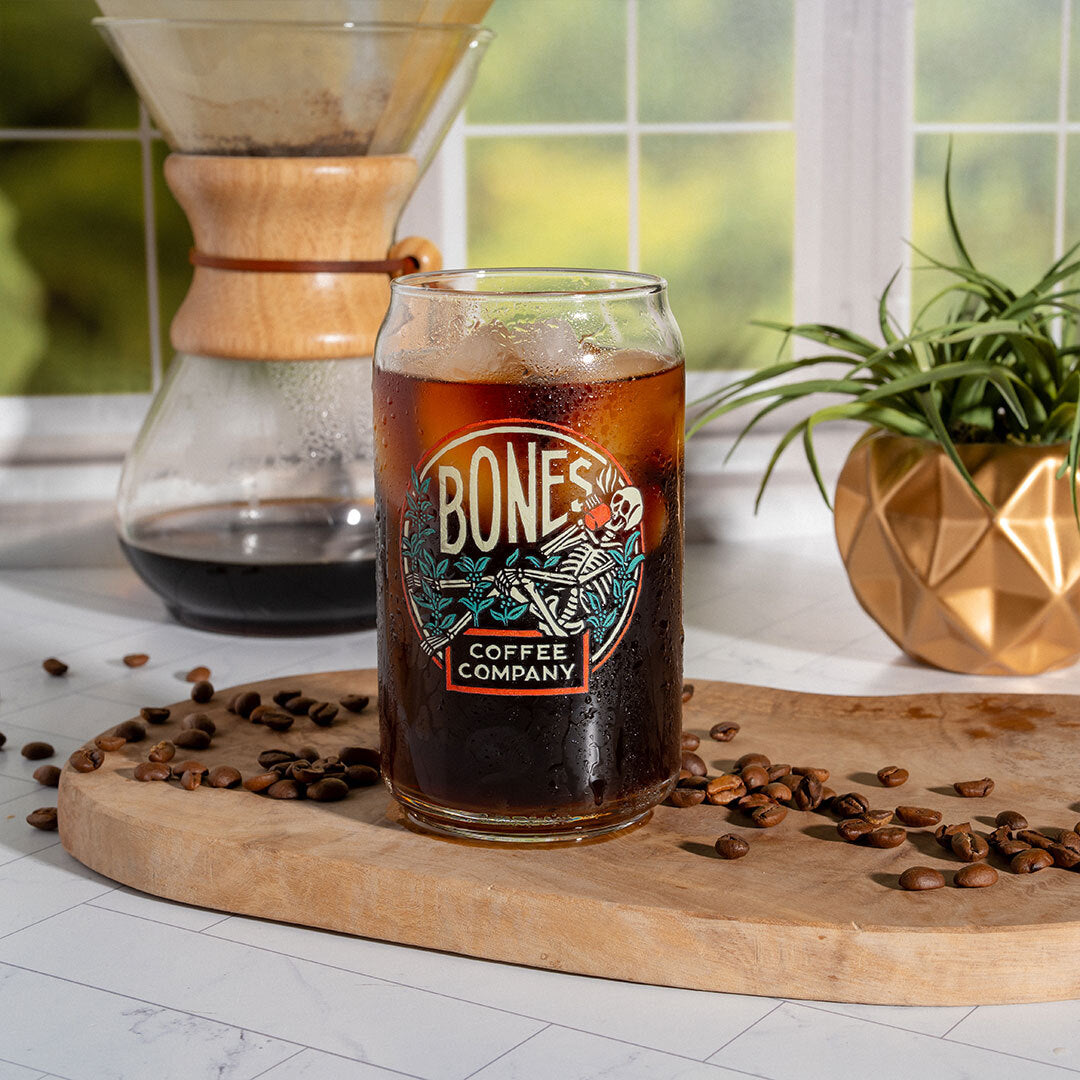 Premium 16oz Cold Brew Coffee Glass with Classic Logo - Perfect for Iced Coffee, Smoothies & Refreshing Drinks at Home, Office or Cafe