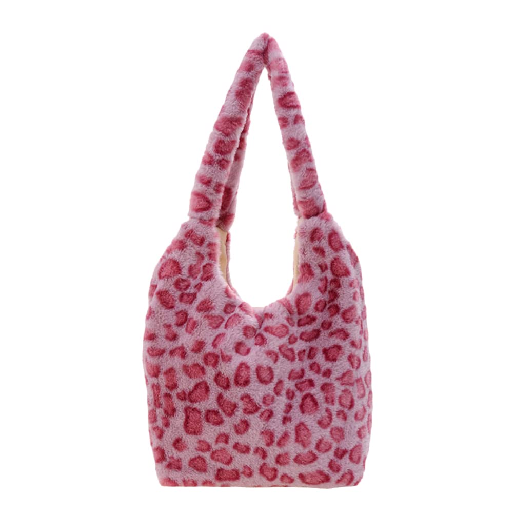 VALICLUD Large Plush Fuzzy Tote Bag for Women - Cute Aesthetic Flower Shoulder Purse, Soft Handbag for Girls | Perfect for Shopping, Beach, Work & Daily Use