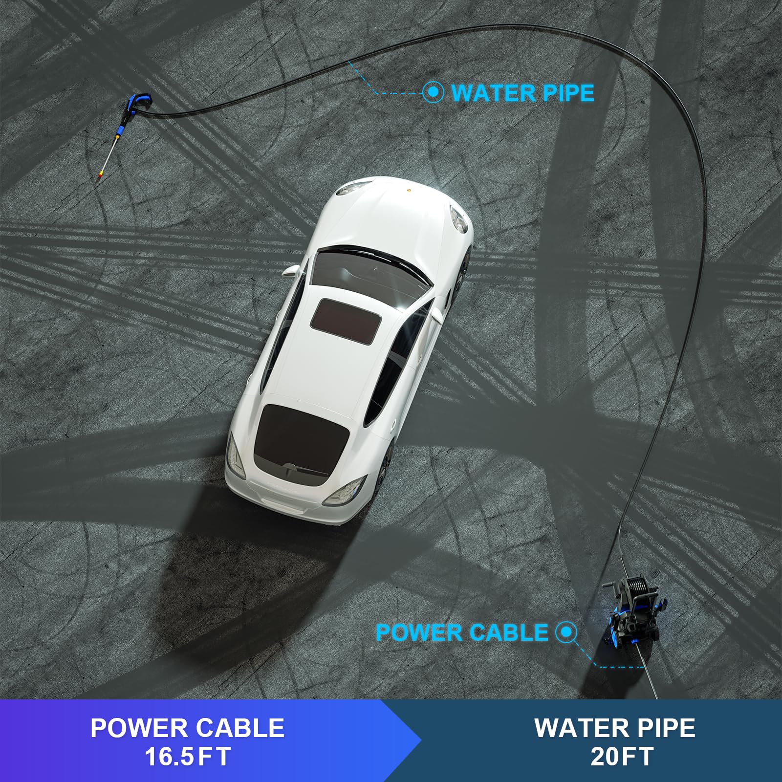 2025 Electric Pressure Washer 4500 PSI Max 3.2 GPM with RC Adjustable Pressure, 4 Nozzles & 500ml Foam Cannon - Portable Power Washer for Cars, Patios, Driveways, Home Exterior, Deck Cleaning & Outdoor Surface Washing