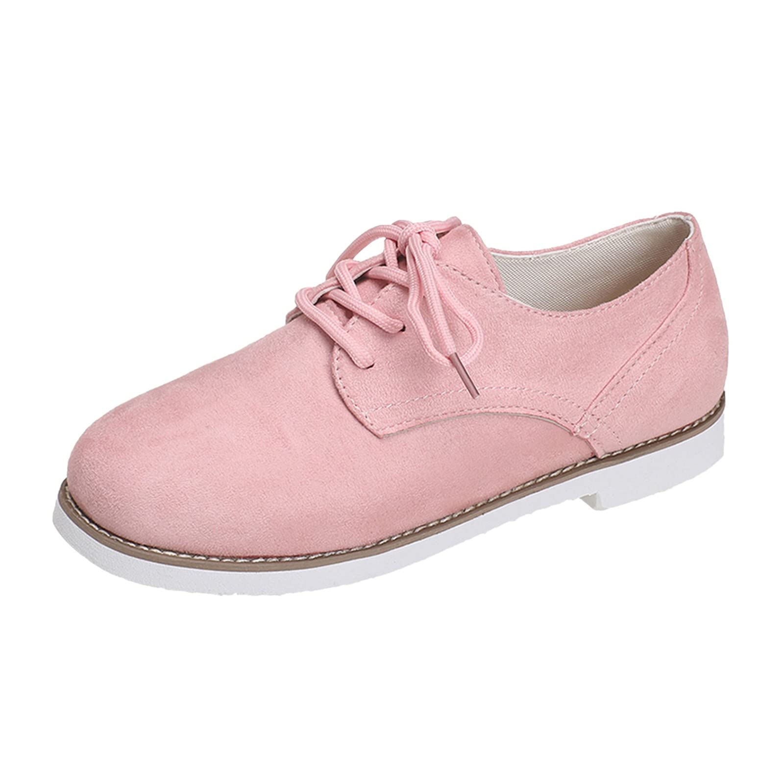 Women's Comfortable Walking Shoes - British Style Fashion Sneakers with Velvet Lace Up, Round Toe Flat Casual Shoes for Tennis, Travel & Outdoor Activities | Perfect for Daily Wear, Gym, and City Exploration