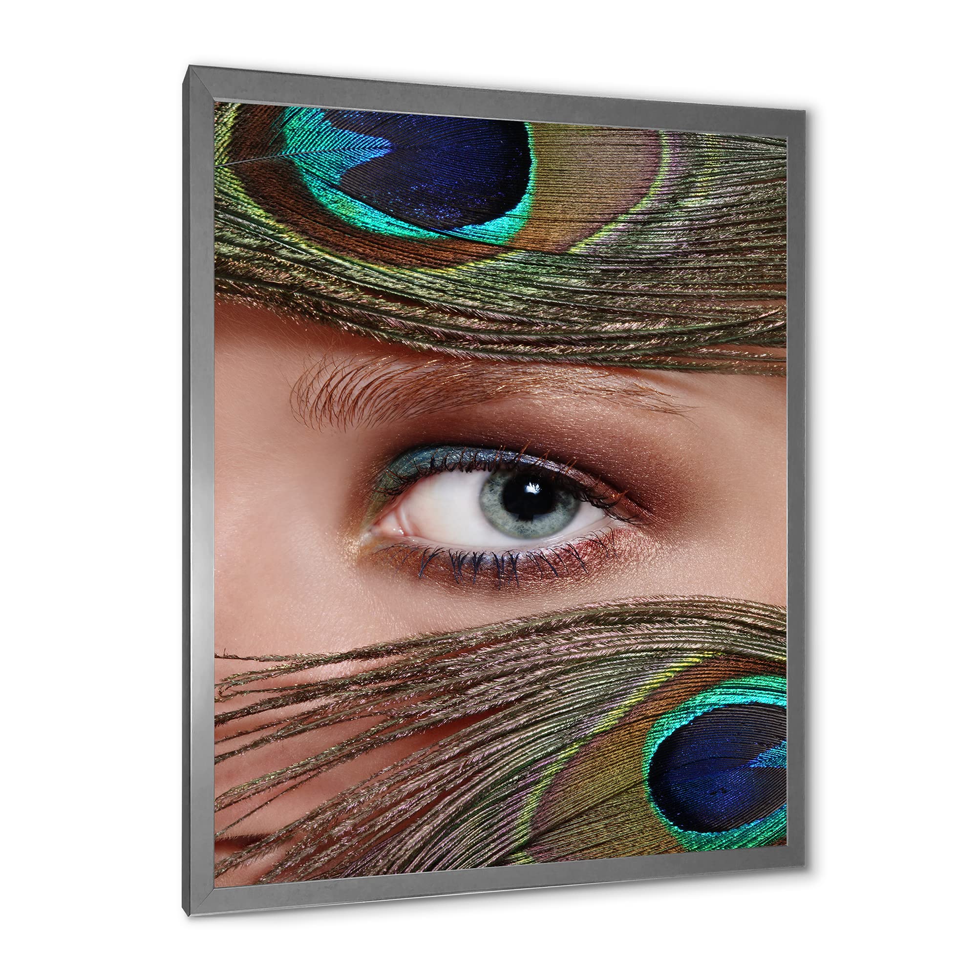 Bohemian Peacock Feather Wall Art - Handmade Framed Eye Design for Living Room, Bedroom & Office Decor | Unique Eclectic Home Decor Gift